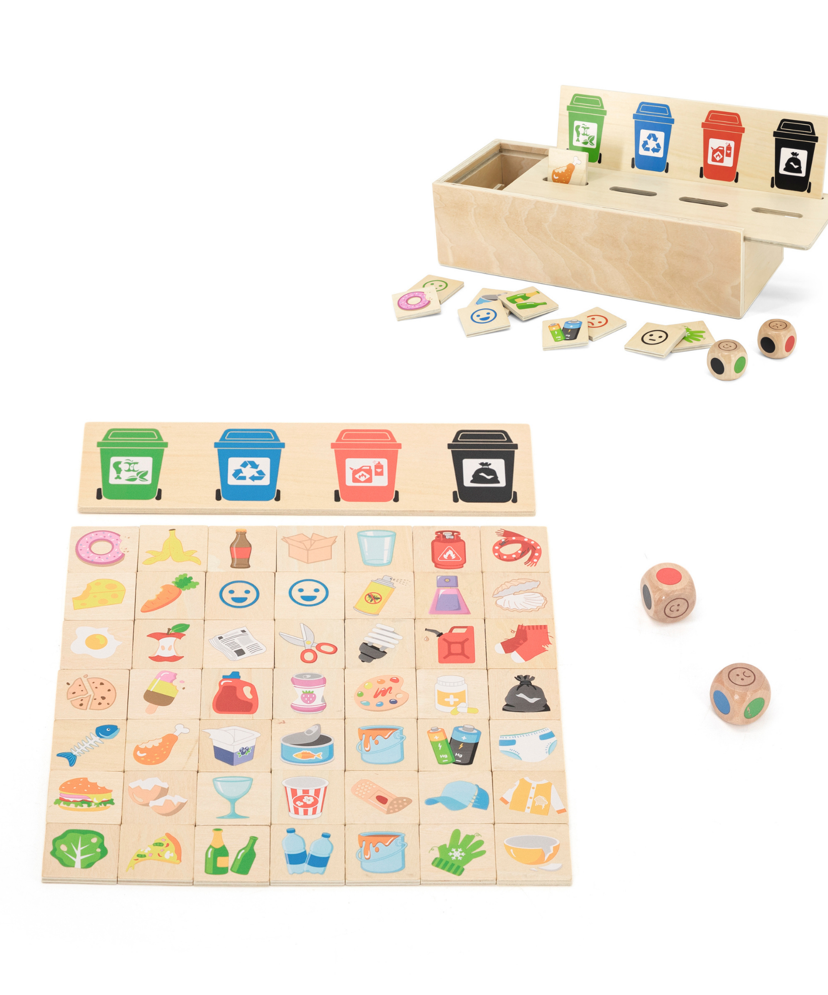 Viga Wooden Waste Sorting Toy, Montessori Educational Recycling Game, Develops Concentration, Classification & Environmental Awareness, Eco-Friendly & Non-Toxic, for Boys & Girls Ages 3+