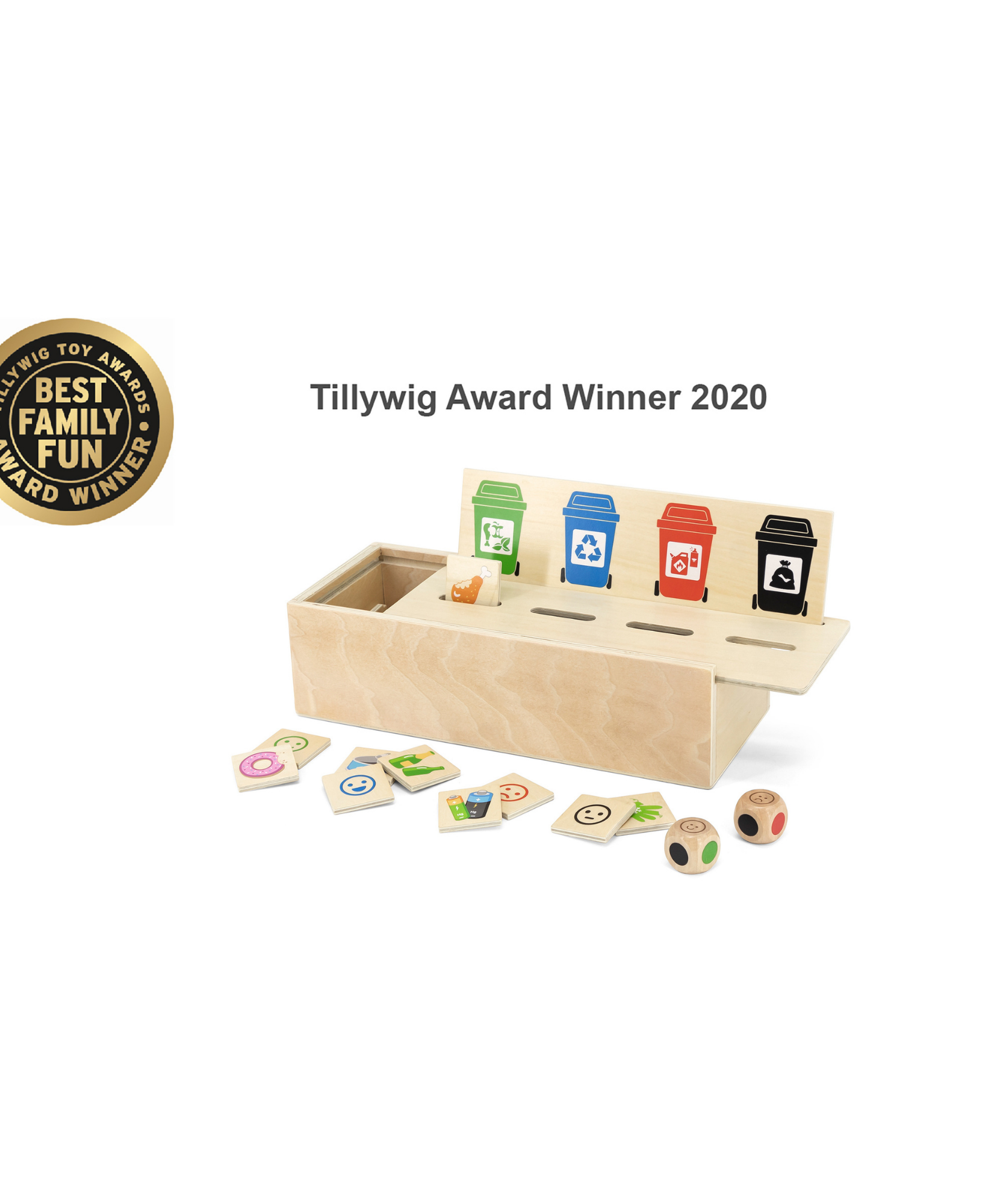 Viga Wooden Waste Sorting Toy, Montessori Educational Recycling Game, Develops Concentration, Classification & Environmental Awareness, Eco-Friendly & Non-Toxic, for Boys & Girls Ages 3+