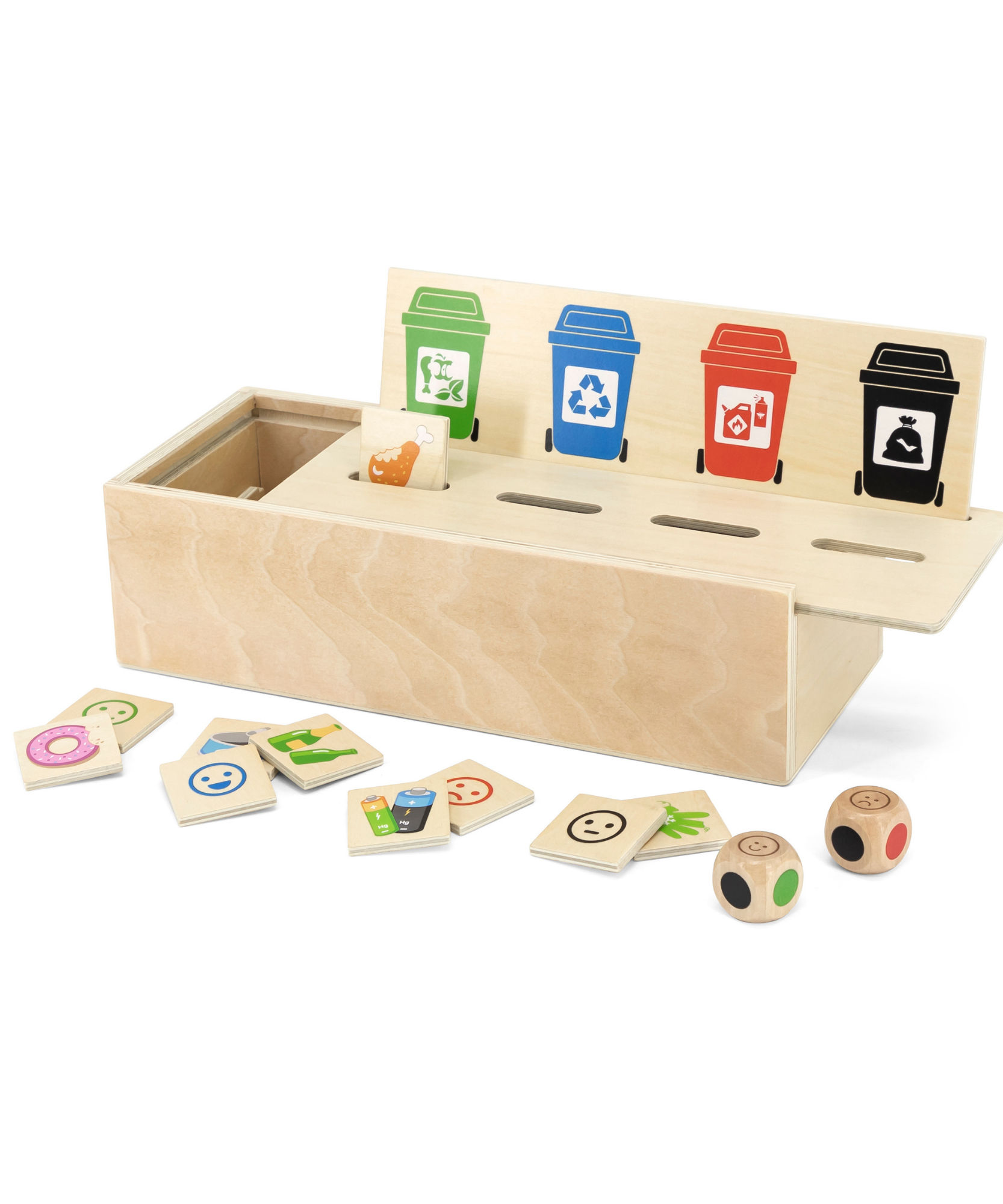 Viga Wooden Waste Sorting Toy, Montessori Educational Recycling Game, Develops Concentration, Classification & Environmental Awareness, Eco-Friendly & Non-Toxic, for Boys & Girls Ages 3+