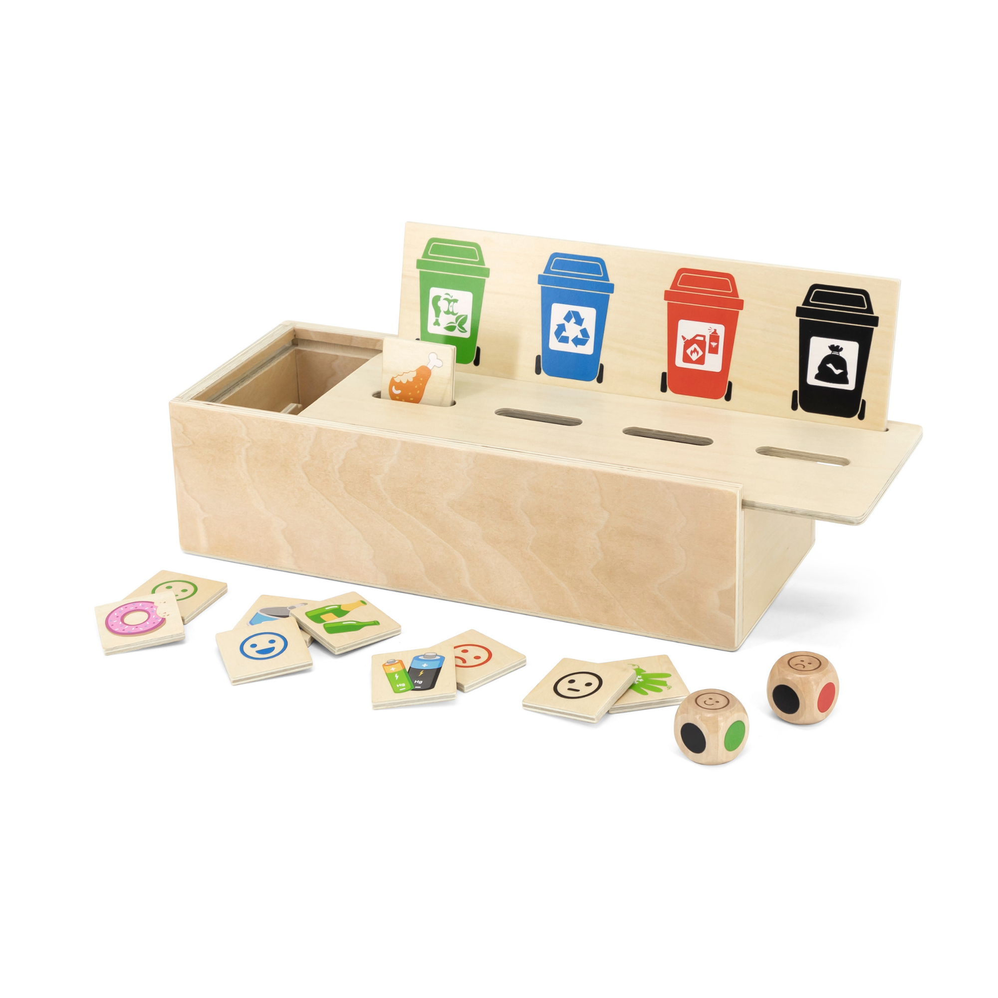 Viga Wooden Waste Sorting Toy, Montessori Educational Recycling Game, Develops Concentration, Classification & Environmental Awareness, Eco-Friendly & Non-Toxic, for Boys & Girls Ages 3+