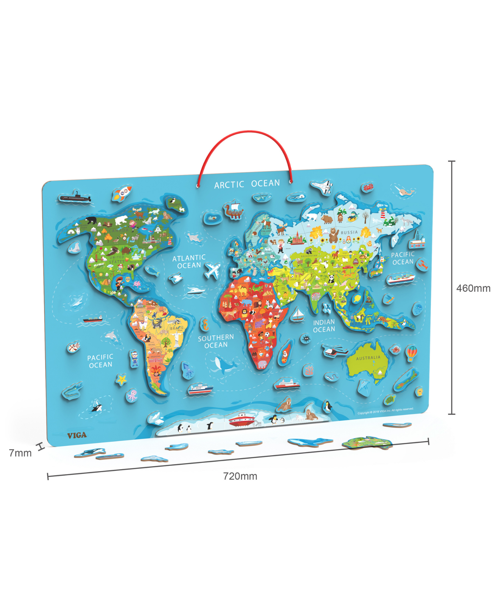 لوحة مسح جاف من فيجا مع أحجية عالم مغناطيسية، لعبة مونتيسوري خشبية، تنمي المهارات الحسية والإدراكية والحركية الدقيقة، لعبة تعليمية للأطفال غير سامة وصديقة للبيئة، مناسبة للأطفال من سن 3 سنوات فما فوق