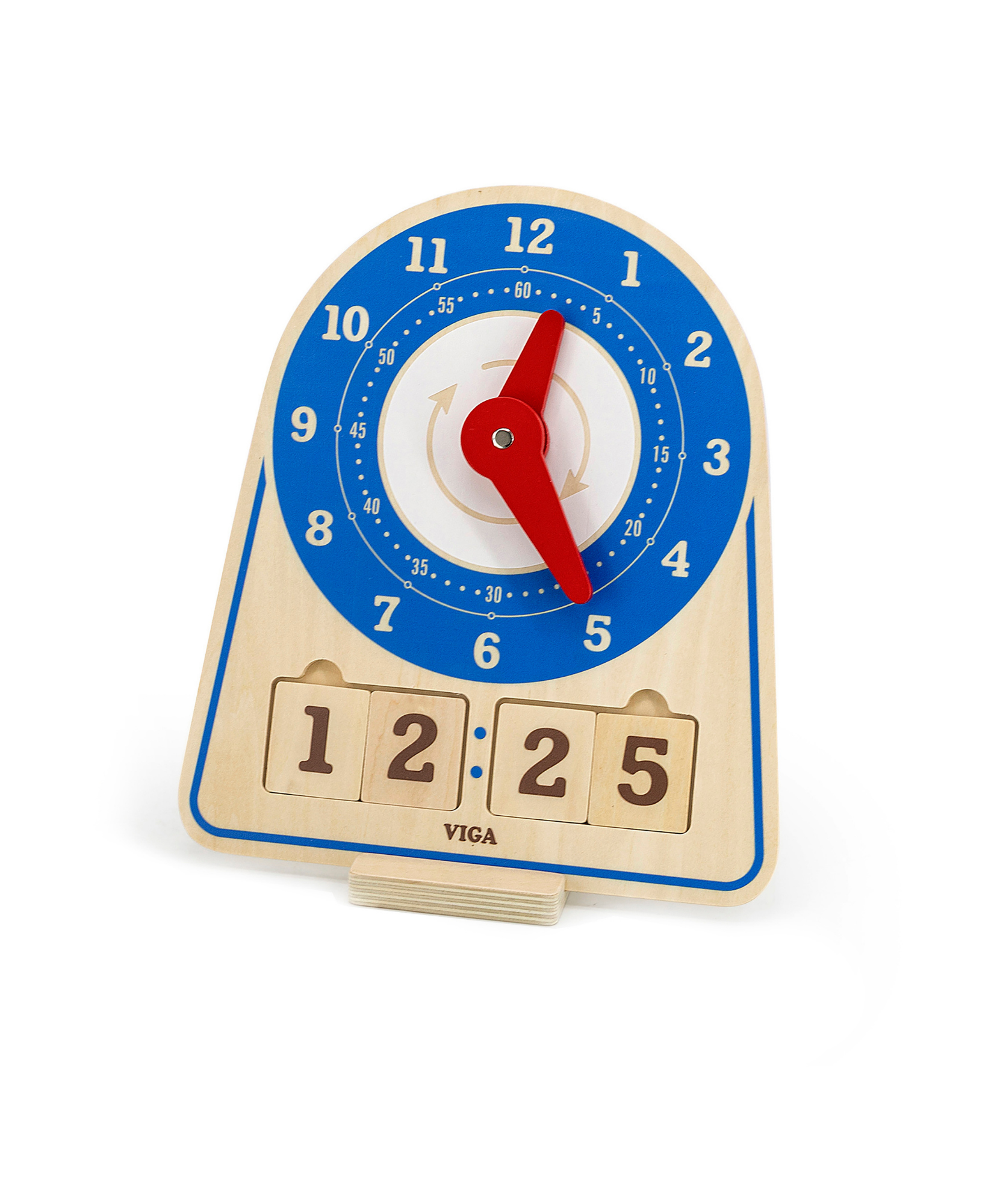 ساعة مونتيسوري التعليمية من فيجا، لعبة خشبية لتعليم الوقت بأيدٍ وبطاقات متحركة، تُنمي المنطق والمهارات الحركية الدقيقة، صديقة للبيئة وغير سامة، للأولاد والبنات من سن 3 سنوات فما فوق