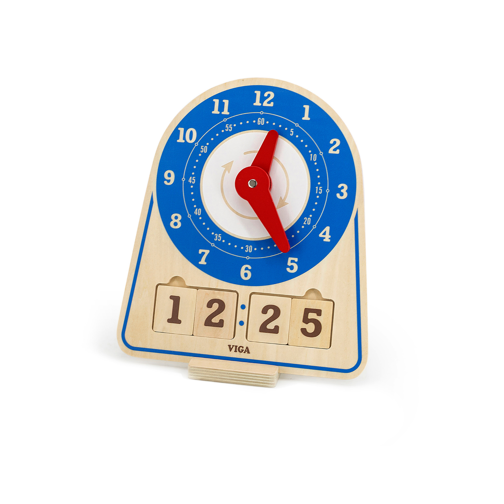 ساعة مونتيسوري التعليمية من فيجا، لعبة خشبية لتعليم الوقت بأيدٍ وبطاقات متحركة، تُنمي المنطق والمهارات الحركية الدقيقة، صديقة للبيئة وغير سامة، للأولاد والبنات من سن 3 سنوات فما فوق