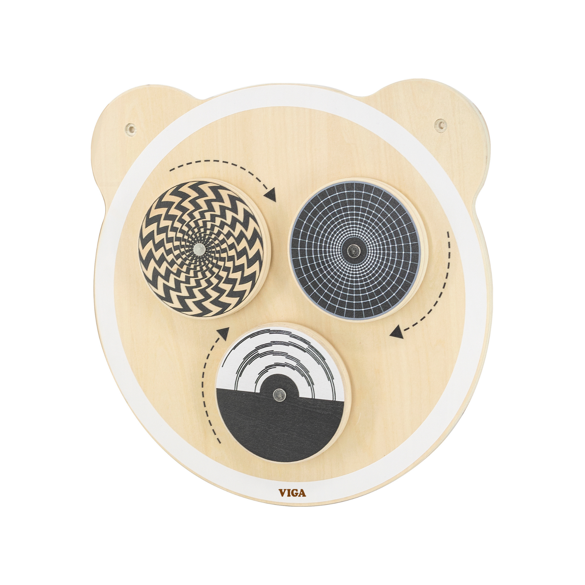 لعبة حائط فيجا سبيننج بوينتس، لوحة دب خشبية مونتيسوري مع أقراص دوارة، تُنمي مهارات التعرف على الألوان والمنطق، لعبة تعليمية صديقة للبيئة وغير سامة، للأولاد والبنات من عمر 18 شهرًا فما فوق