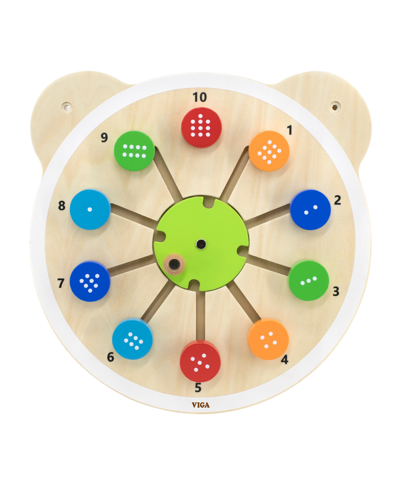 Viga Wooden Matching Numbers, 6-Piece Number Recognition Panel, Montessori Wall-Mounted Toy, Develops Counting, Logic & Fine Motor Skills, Eco-Friendly & Non-Toxic, for Toddlers 18M+