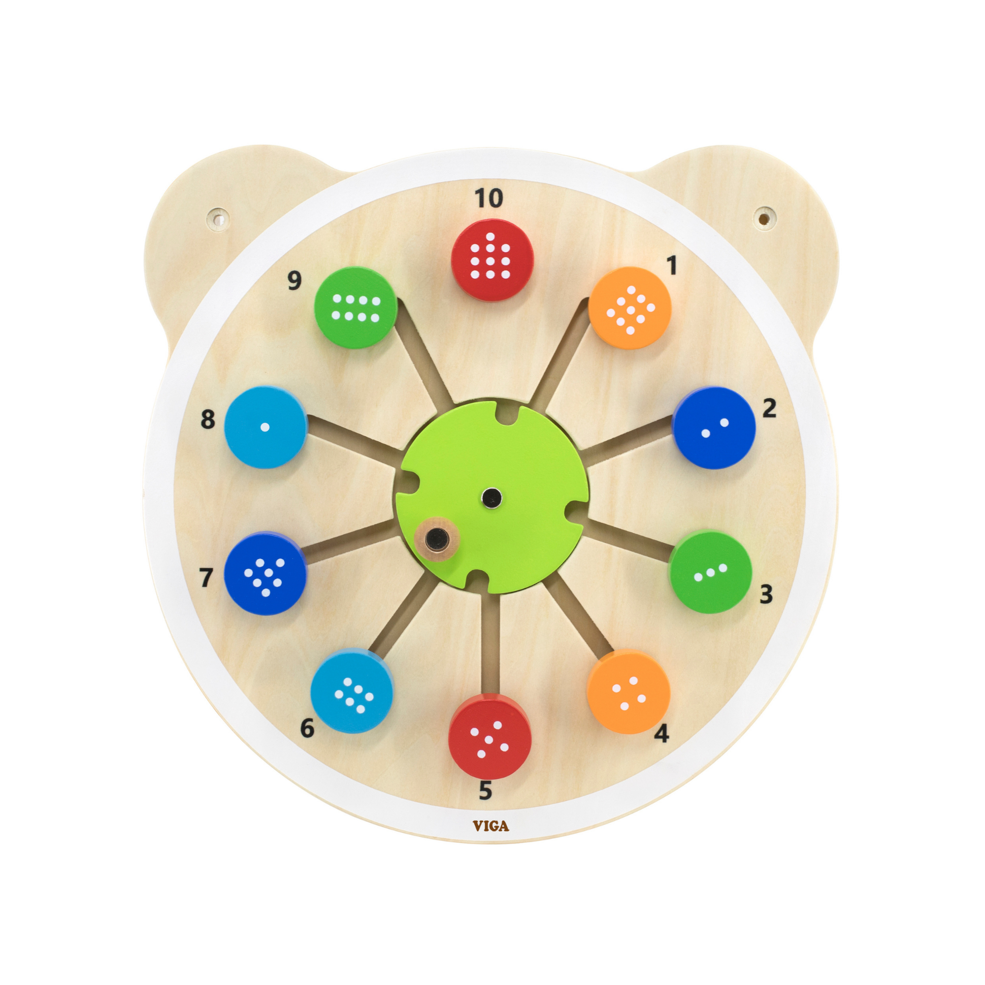 Viga Wooden Matching Numbers, 6-Piece Number Recognition Panel, Montessori Wall-Mounted Toy, Develops Counting, Logic & Fine Motor Skills, Eco-Friendly & Non-Toxic, for Toddlers 18M+