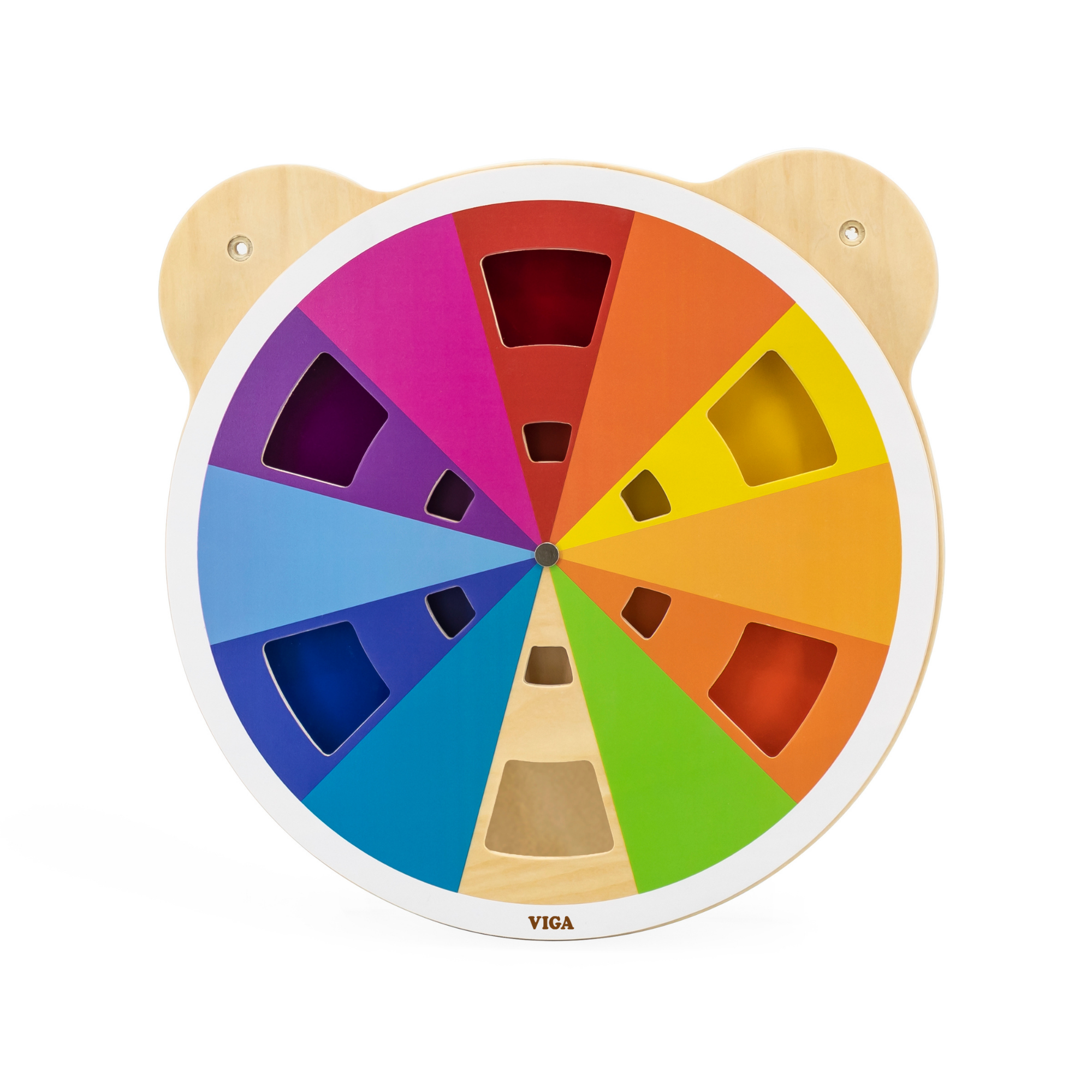 لعبة حائط فيجا بألوان متراكبة، لوحة خلط ألوان خشبية من مونتيسوري مع أقراص أكريليك دوارة، تُنمي الإدراك البصري والمنطق، لعبة صديقة للبيئة وغير سامة، للأولاد والبنات من عمر 18 شهرًا فما فوق
