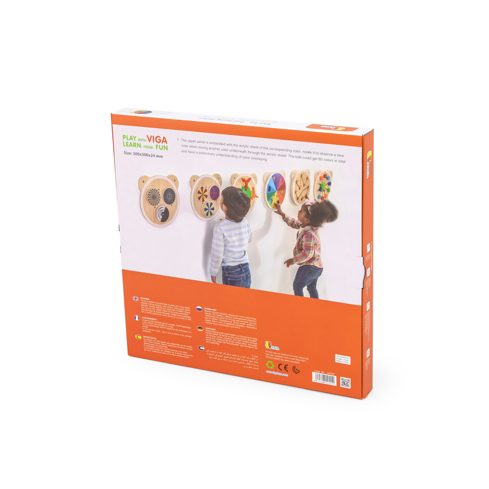 Viga Overlaying Colors Wall Toy, Montessori Wooden Color Mixing Panel with Rotating Acrylic Discs, Builds Visual Perception & Logic, Eco-Friendly & Non-Toxic Toy, for Boys & Girls Ages 18M+