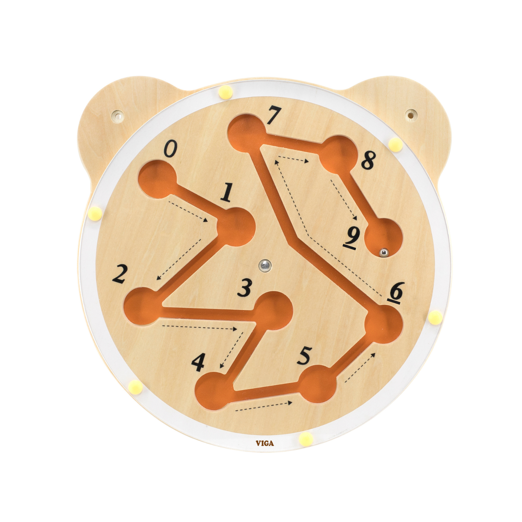 لعبة كرة الحائط المنزلقة من فيجا، متاهة أرقام خشبية من مونتيسوري للأطفال الصغار، تُنمّي المهارات الحركية والتعرف على الأرقام، لعبة تعليمية صديقة للبيئة وغير سامة، للأولاد والبنات من عمر 18 شهرًا فما فوق
