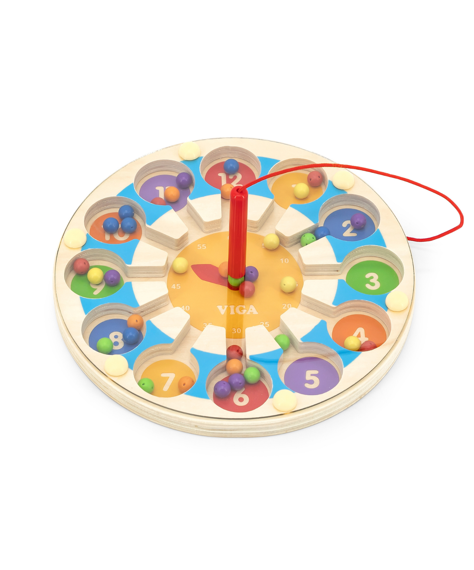 ساعة فيجا الخشبية المغناطيسية، لعبة مونتيسوري لتعليم الأطفال الصغار، تنمي المهارات الحركية الدقيقة، والتعرف على الأرقام والرياضيات المبكرة، صديقة للبيئة وغير سامة، للأولاد والبنات من عمر 18 شهرًا فما فوق