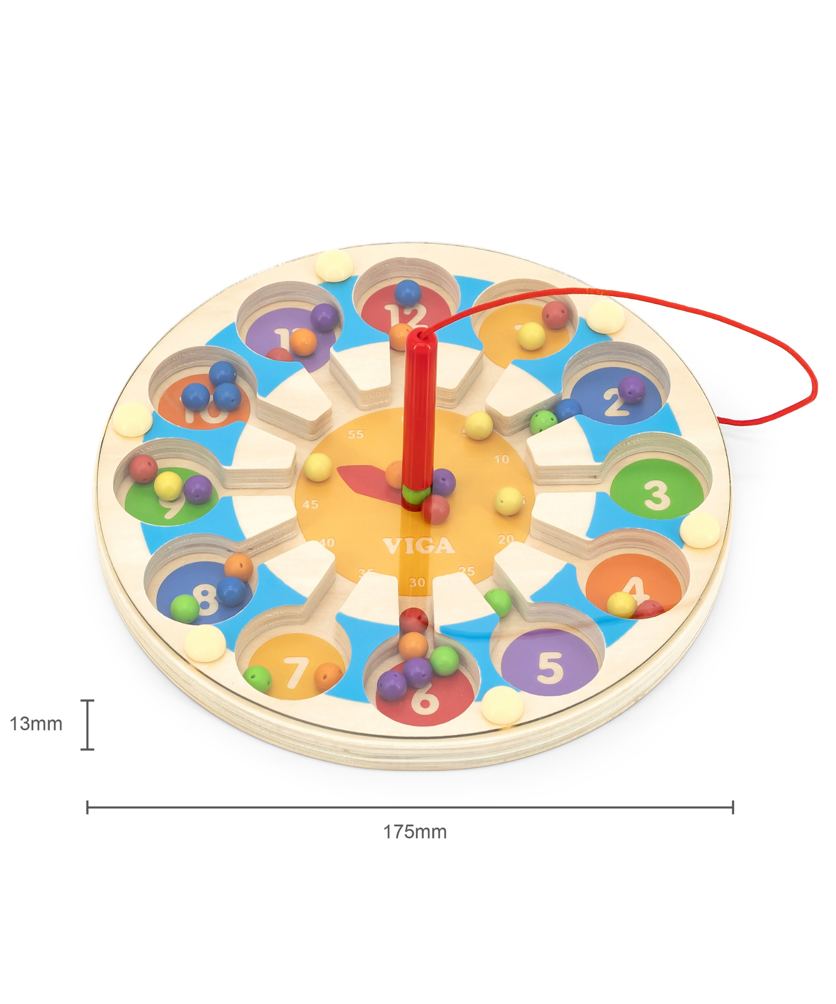 ساعة فيجا الخشبية المغناطيسية، لعبة مونتيسوري لتعليم الأطفال الصغار، تنمي المهارات الحركية الدقيقة، والتعرف على الأرقام والرياضيات المبكرة، صديقة للبيئة وغير سامة، للأولاد والبنات من عمر 18 شهرًا فما فوق
