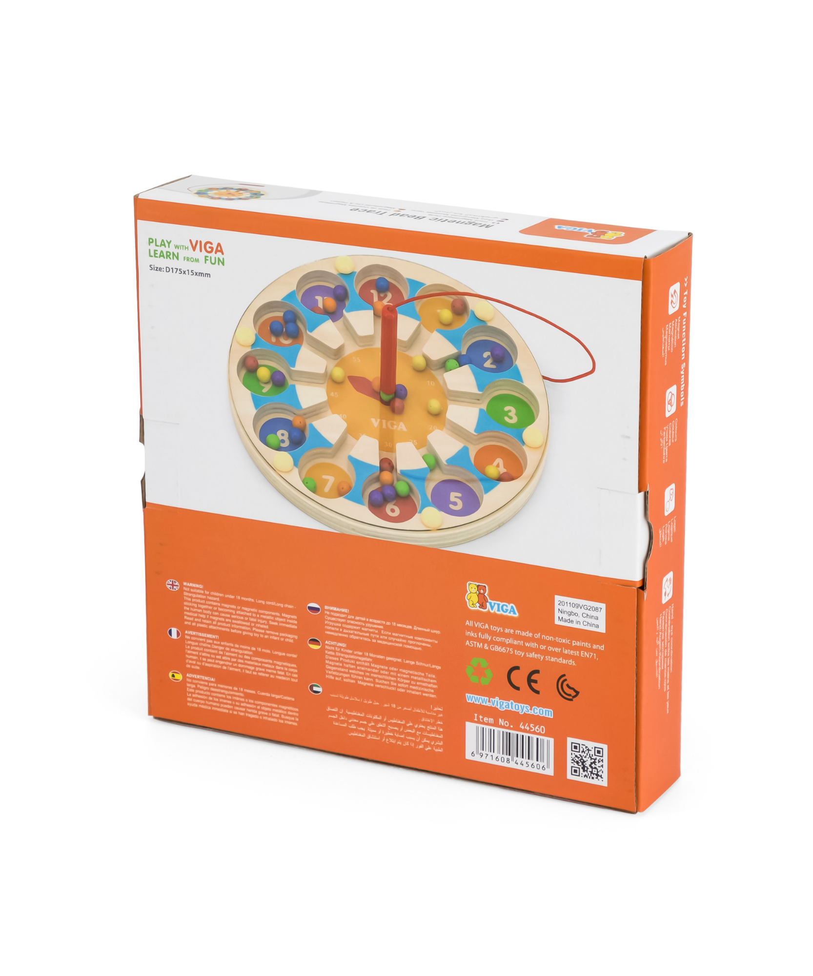 ساعة فيجا الخشبية المغناطيسية، لعبة مونتيسوري لتعليم الأطفال الصغار، تنمي المهارات الحركية الدقيقة، والتعرف على الأرقام والرياضيات المبكرة، صديقة للبيئة وغير سامة، للأولاد والبنات من عمر 18 شهرًا فما فوق