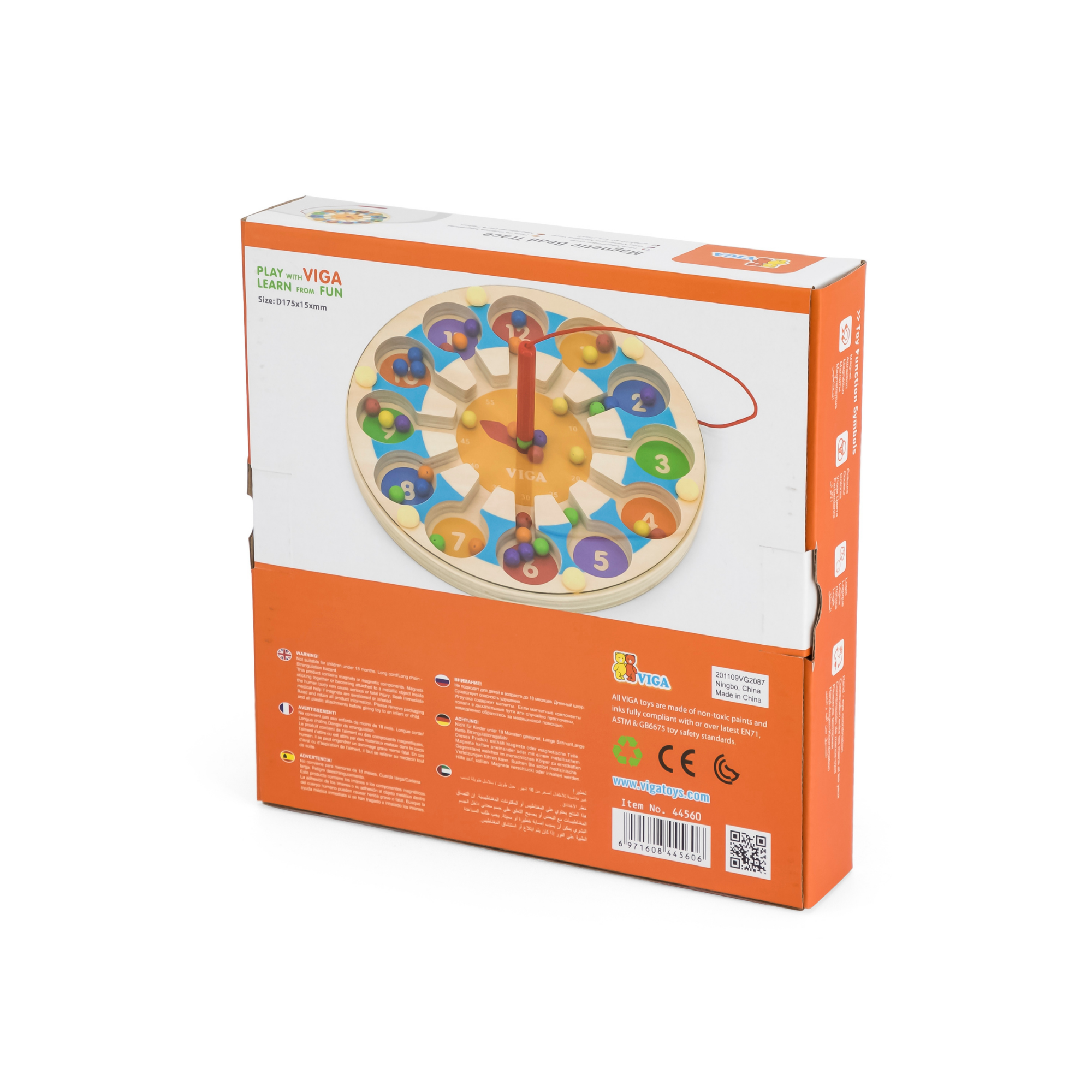 ساعة فيجا الخشبية المغناطيسية، لعبة مونتيسوري لتعليم الأطفال الصغار، تنمي المهارات الحركية الدقيقة، والتعرف على الأرقام والرياضيات المبكرة، صديقة للبيئة وغير سامة، للأولاد والبنات من عمر 18 شهرًا فما فوق