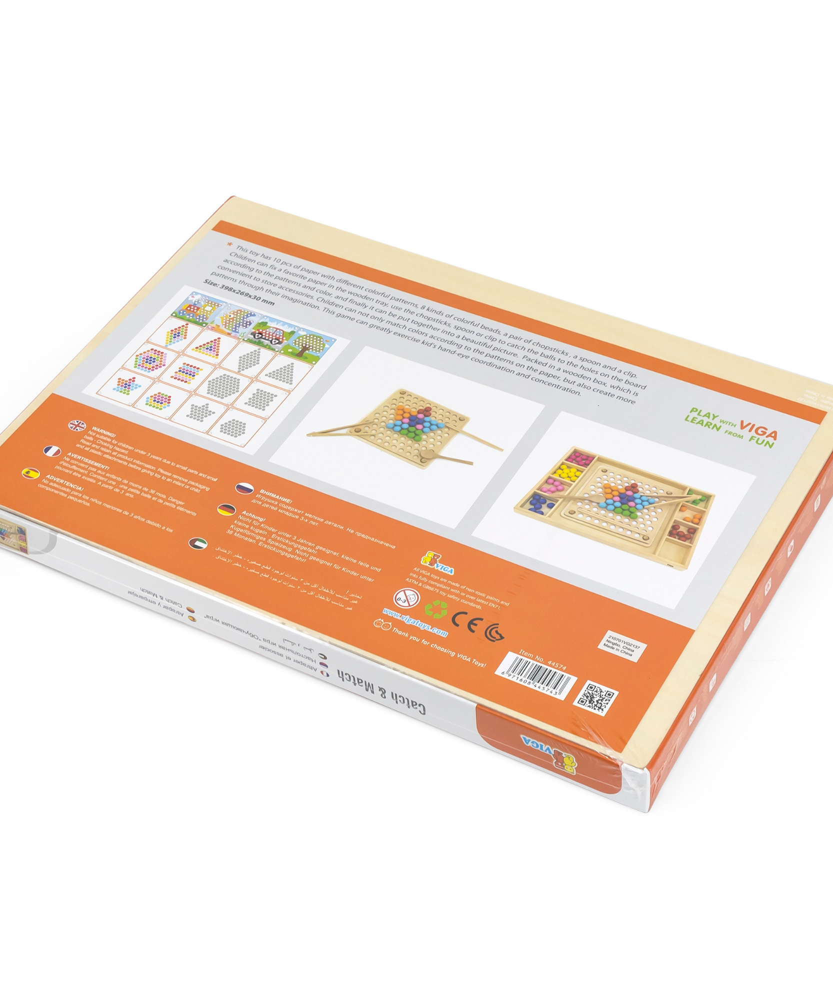 Viga Catch & Match Wooden Educational Toy, Montessori Fine Motor Skills & Hand-Eye Coordination Game, Encourages Creativity & Logic, Eco-Friendly & Non-Toxic, for Boys & Girls Ages 3+