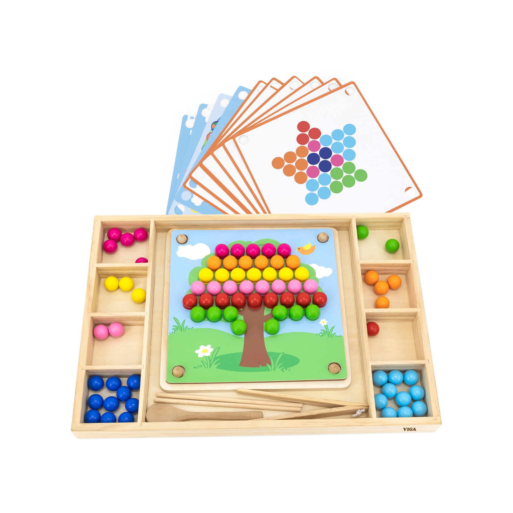 لعبة فيجا التعليمية الخشبية "التقط وتطابق"، لعبة مونتيسوري لتنمية المهارات الحركية الدقيقة وتنسيق حركة اليد والعين، تشجع الإبداع والمنطق، صديقة للبيئة وغير سامة، للأولاد والبنات من عمر 3 سنوات فما فوق