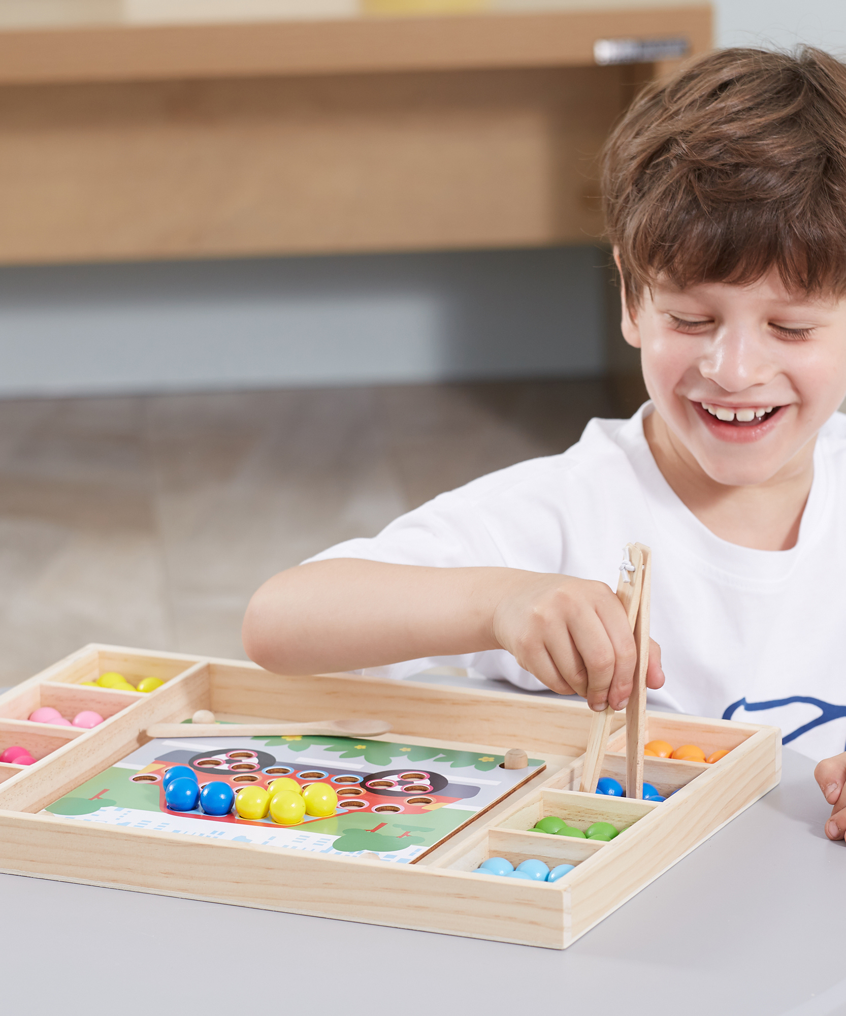 Viga Catch & Match Wooden Educational Toy, Montessori Fine Motor Skills & Hand-Eye Coordination Game, Encourages Creativity & Logic, Eco-Friendly & Non-Toxic, for Boys & Girls Ages 3+