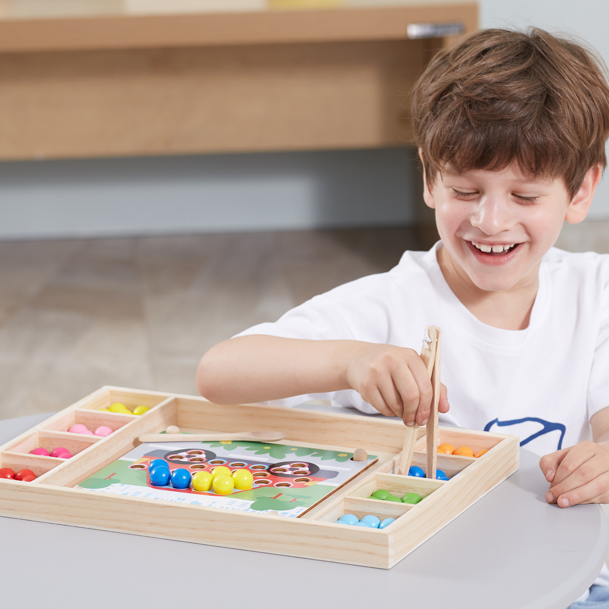 Viga Catch & Match Wooden Educational Toy, Montessori Fine Motor Skills & Hand-Eye Coordination Game, Encourages Creativity & Logic, Eco-Friendly & Non-Toxic, for Boys & Girls Ages 3+