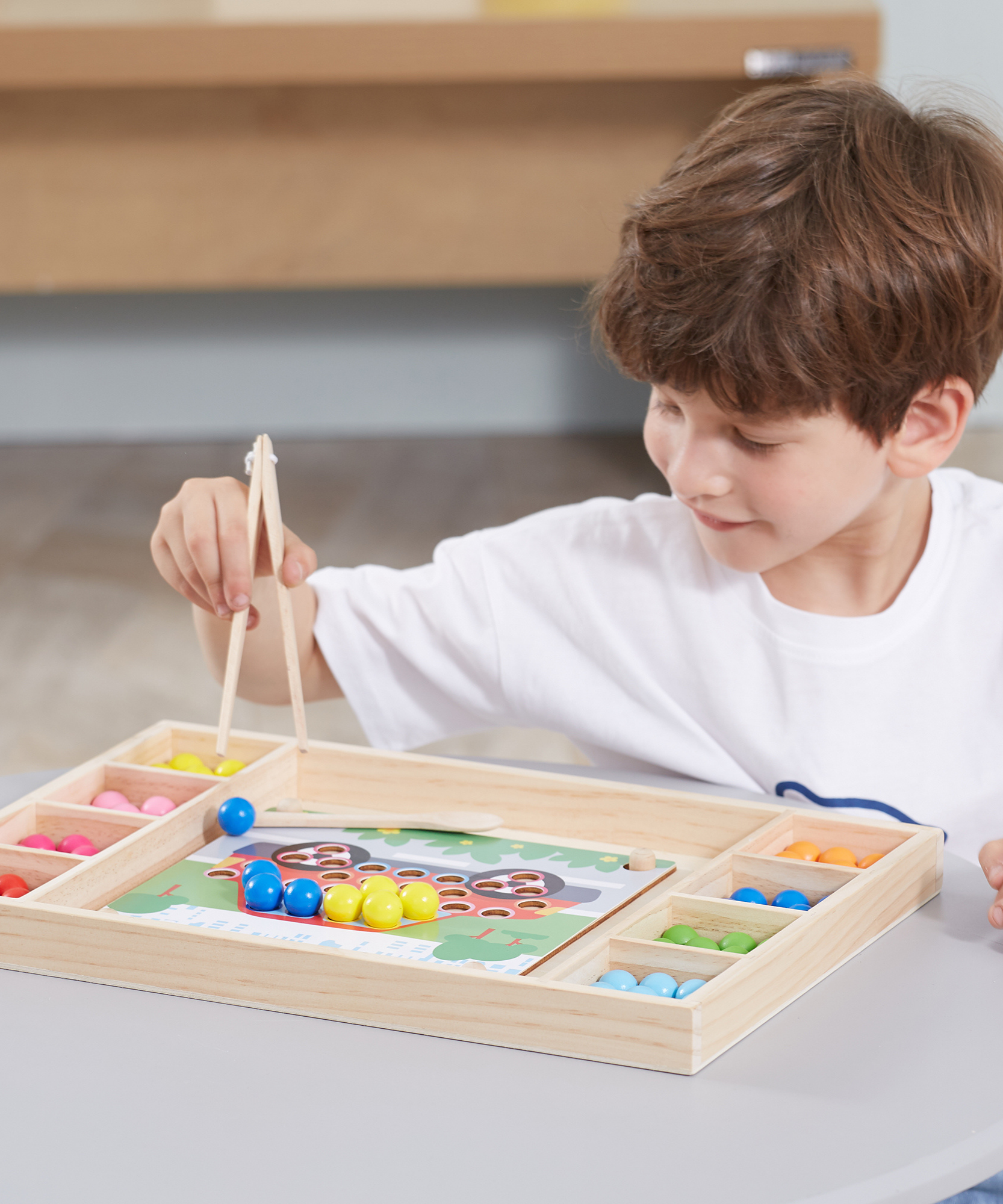 Viga Catch & Match Wooden Educational Toy, Montessori Fine Motor Skills & Hand-Eye Coordination Game, Encourages Creativity & Logic, Eco-Friendly & Non-Toxic, for Boys & Girls Ages 3+