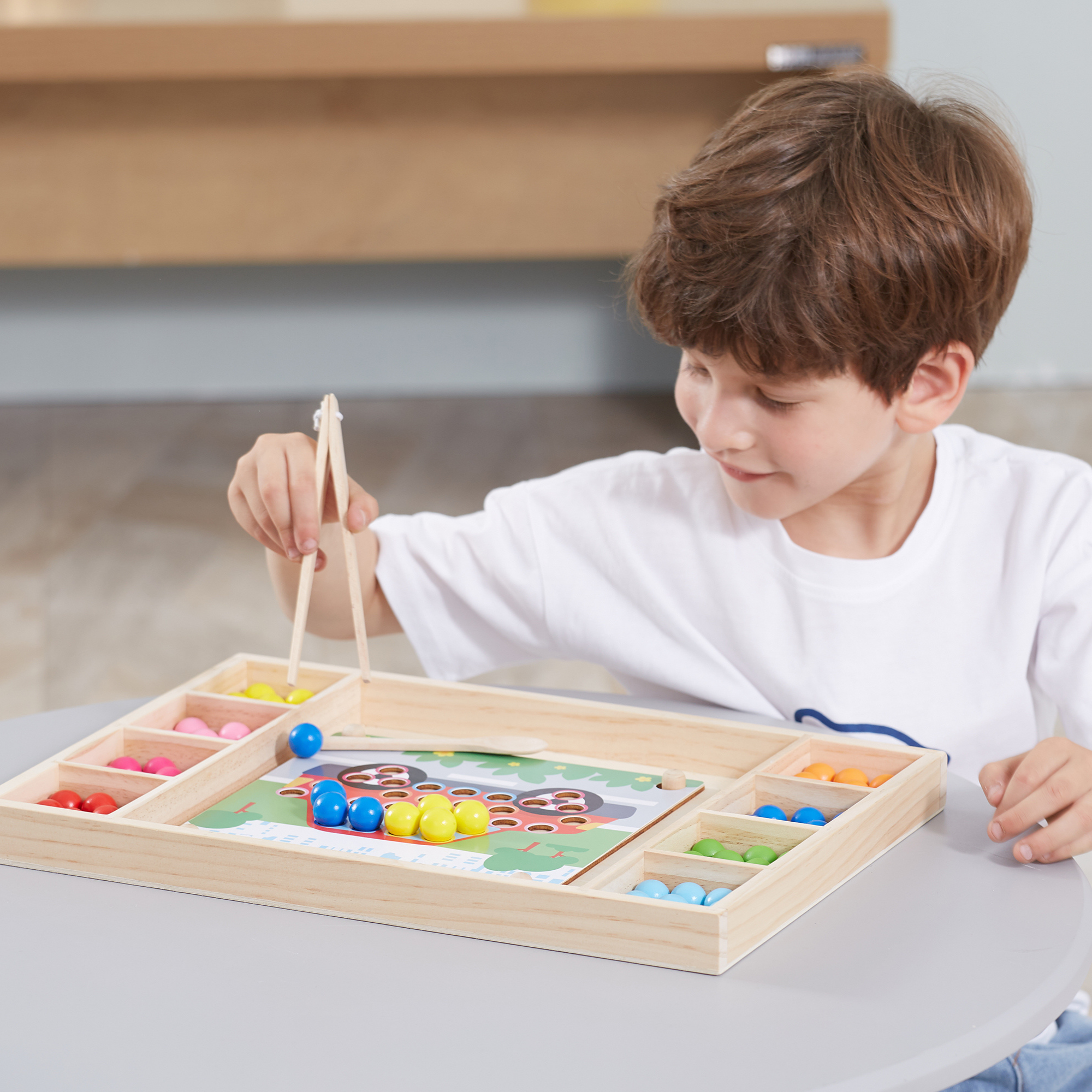 Viga Catch & Match Wooden Educational Toy, Montessori Fine Motor Skills & Hand-Eye Coordination Game, Encourages Creativity & Logic, Eco-Friendly & Non-Toxic, for Boys & Girls Ages 3+