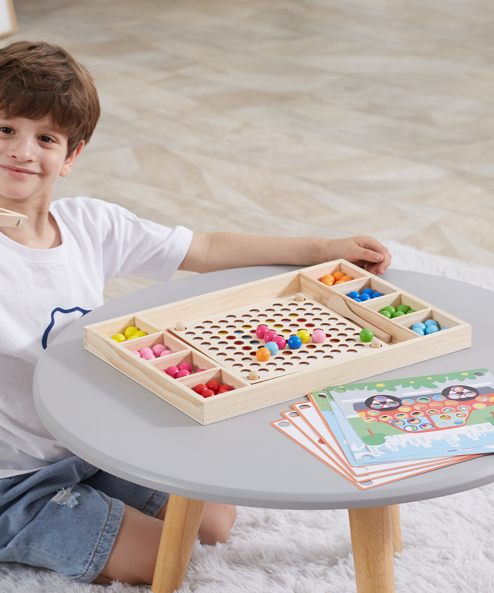 Viga Catch & Match Wooden Educational Toy, Montessori Fine Motor Skills & Hand-Eye Coordination Game, Encourages Creativity & Logic, Eco-Friendly & Non-Toxic, for Boys & Girls Ages 3+