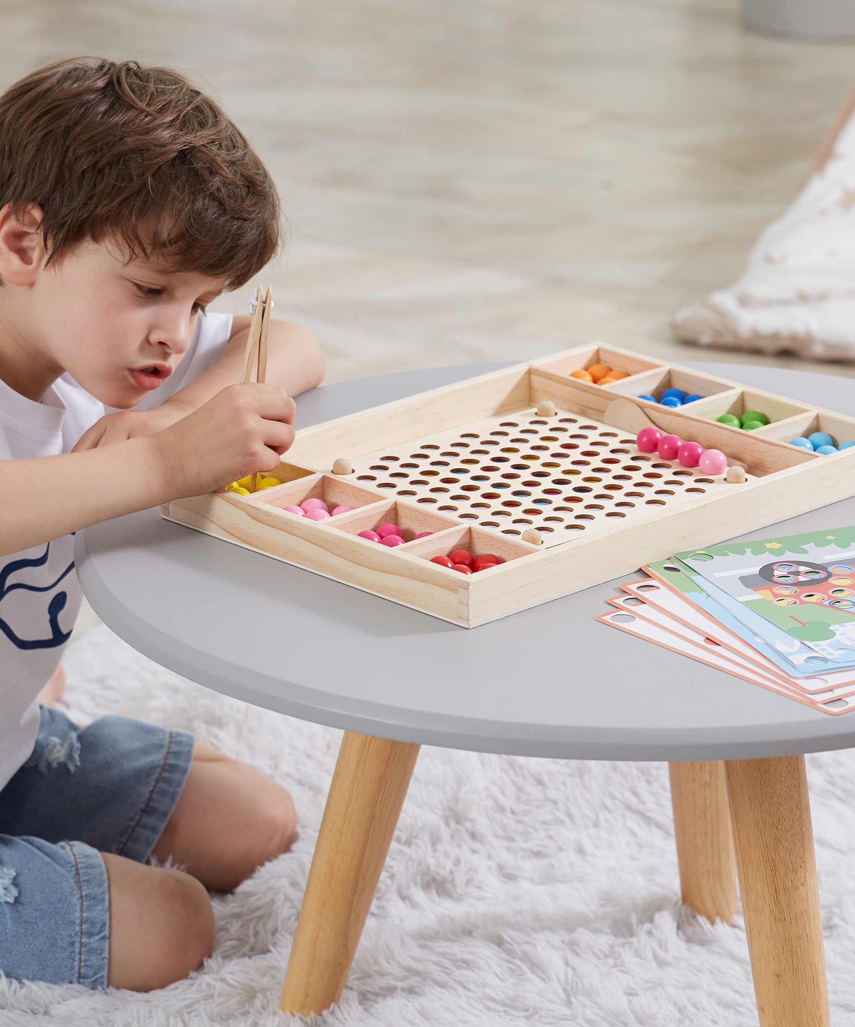 Viga Catch & Match Wooden Educational Toy, Montessori Fine Motor Skills & Hand-Eye Coordination Game, Encourages Creativity & Logic, Eco-Friendly & Non-Toxic, for Boys & Girls Ages 3+