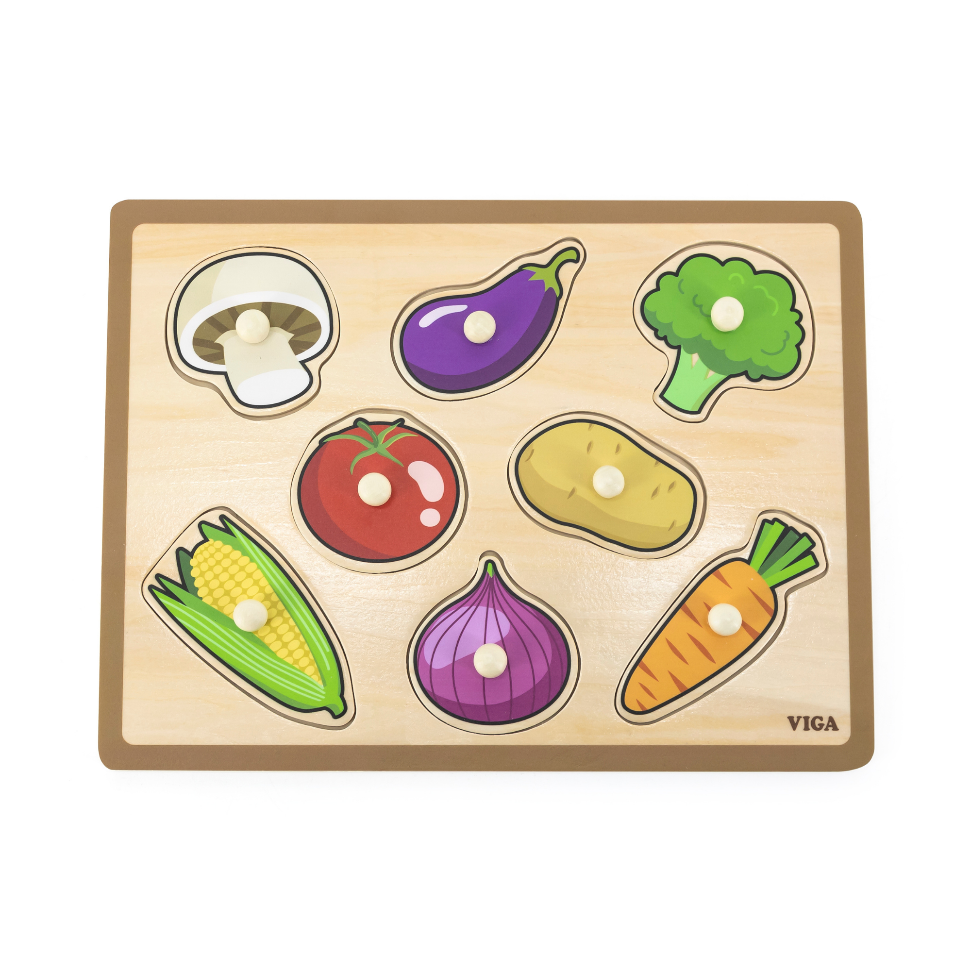 لعبة أحجية فيجا فيجيلز، مكونة من 8 قطع بمقبض، لعبة مونتيسوري خشبية، تنمي المهارات الحسية والإدراكية والحركية الدقيقة، لعبة تعليمية للأطفال غير سامة وصديقة للبيئة، مناسبة للأولاد والبنات من سن 18 شهرًا فما فوق