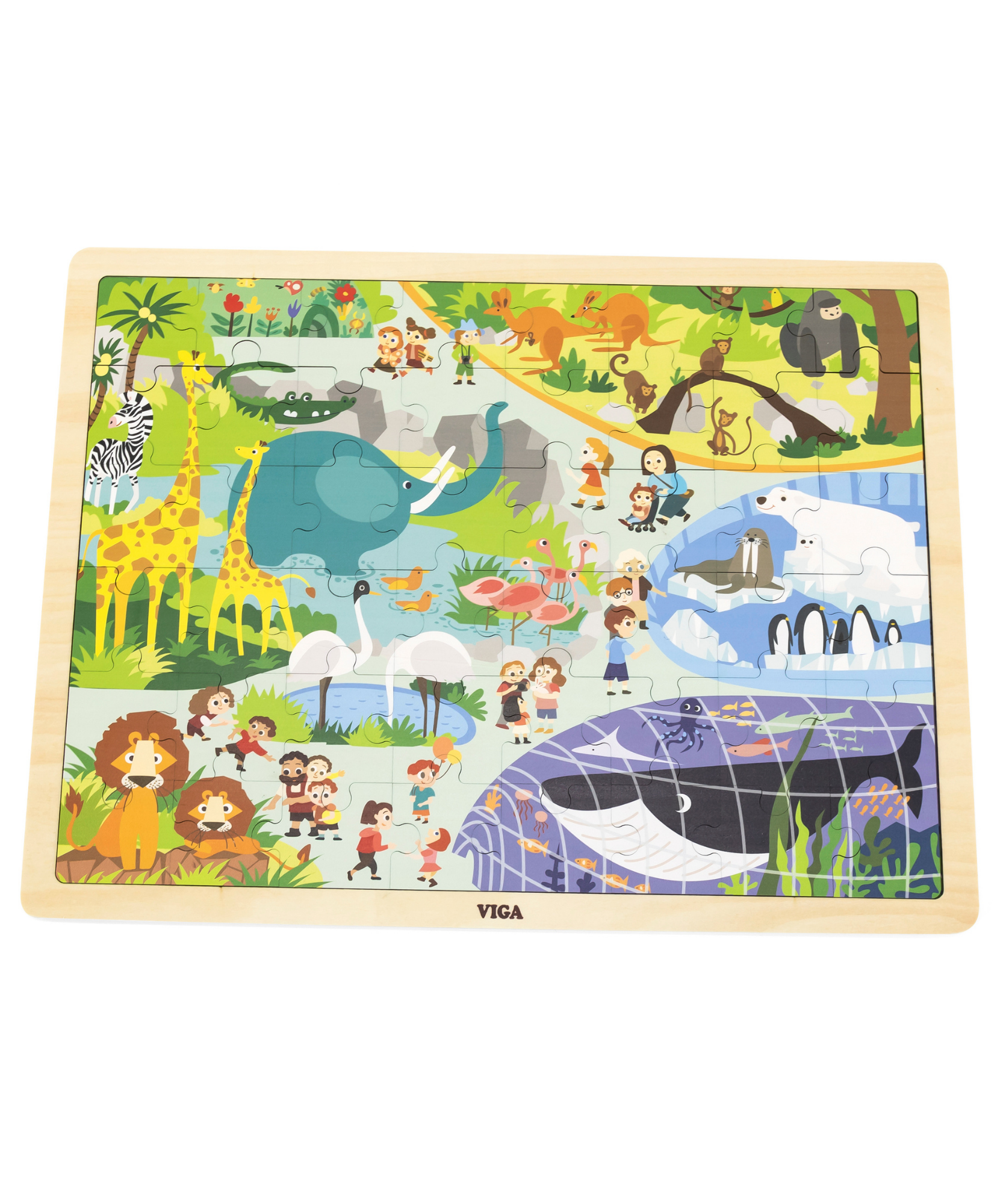 لعبة أحجية الصور المقطوعة من فيجا زوو، 48 قطعة، لعبة مونتيسوري الخشبية، تُنمّي المهارات الحسية والإدراكية والحركية الدقيقة، لعبة تعليمية للأطفال غير سامة وصديقة للبيئة، مناسبة للأولاد والبنات من عمر 3 سنوات فما فوق