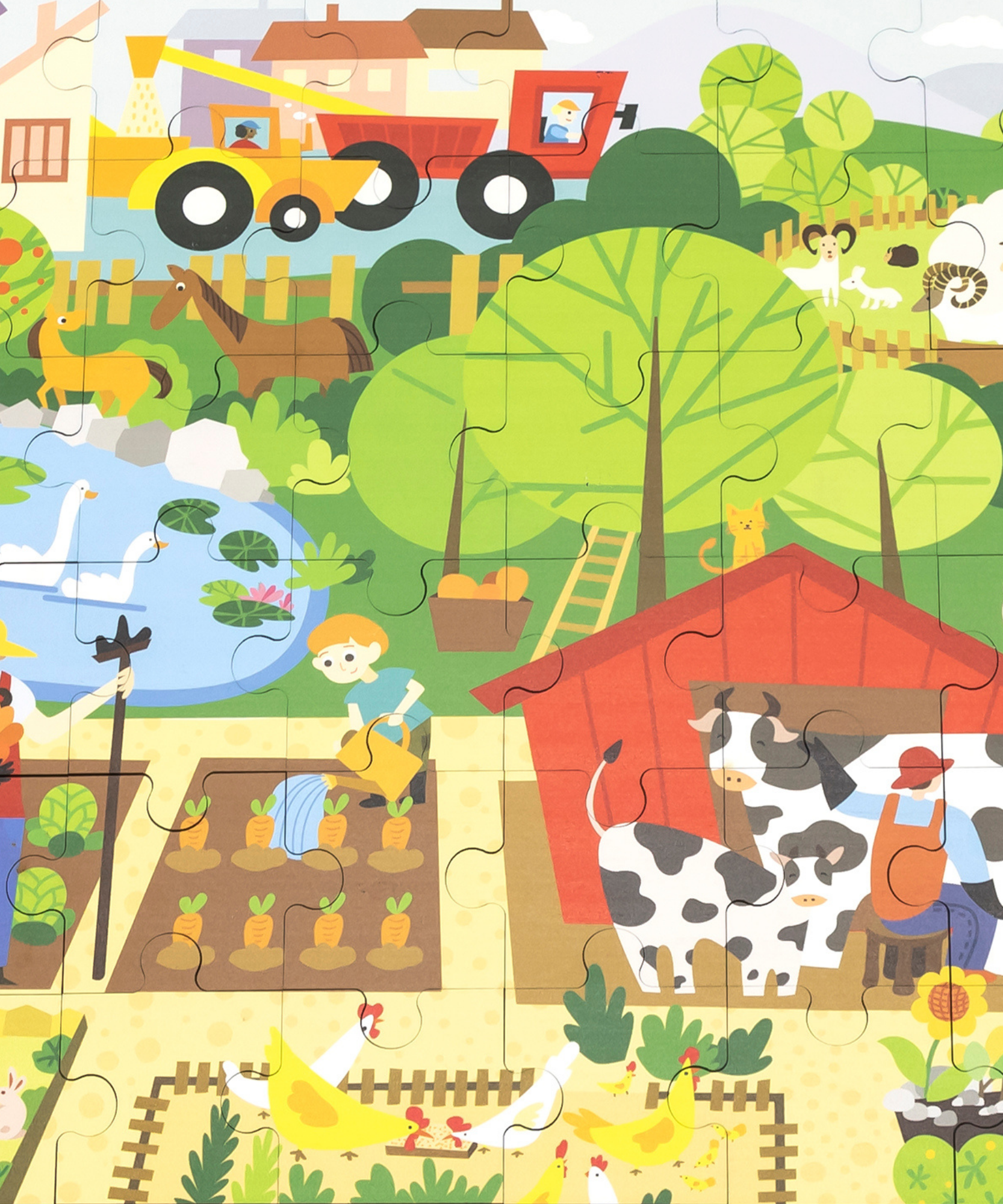 فيجا فارم، لعبة أحجية الصور المقطوعة من 48 قطعة، لعبة مونتيسوري الخشبية، تنمي المهارات الحسية والإدراكية والحركية الدقيقة، لعبة تعليمية للأطفال غير سامة وصديقة للبيئة، مناسبة للأولاد والبنات من سن 3 سنوات فما فوق