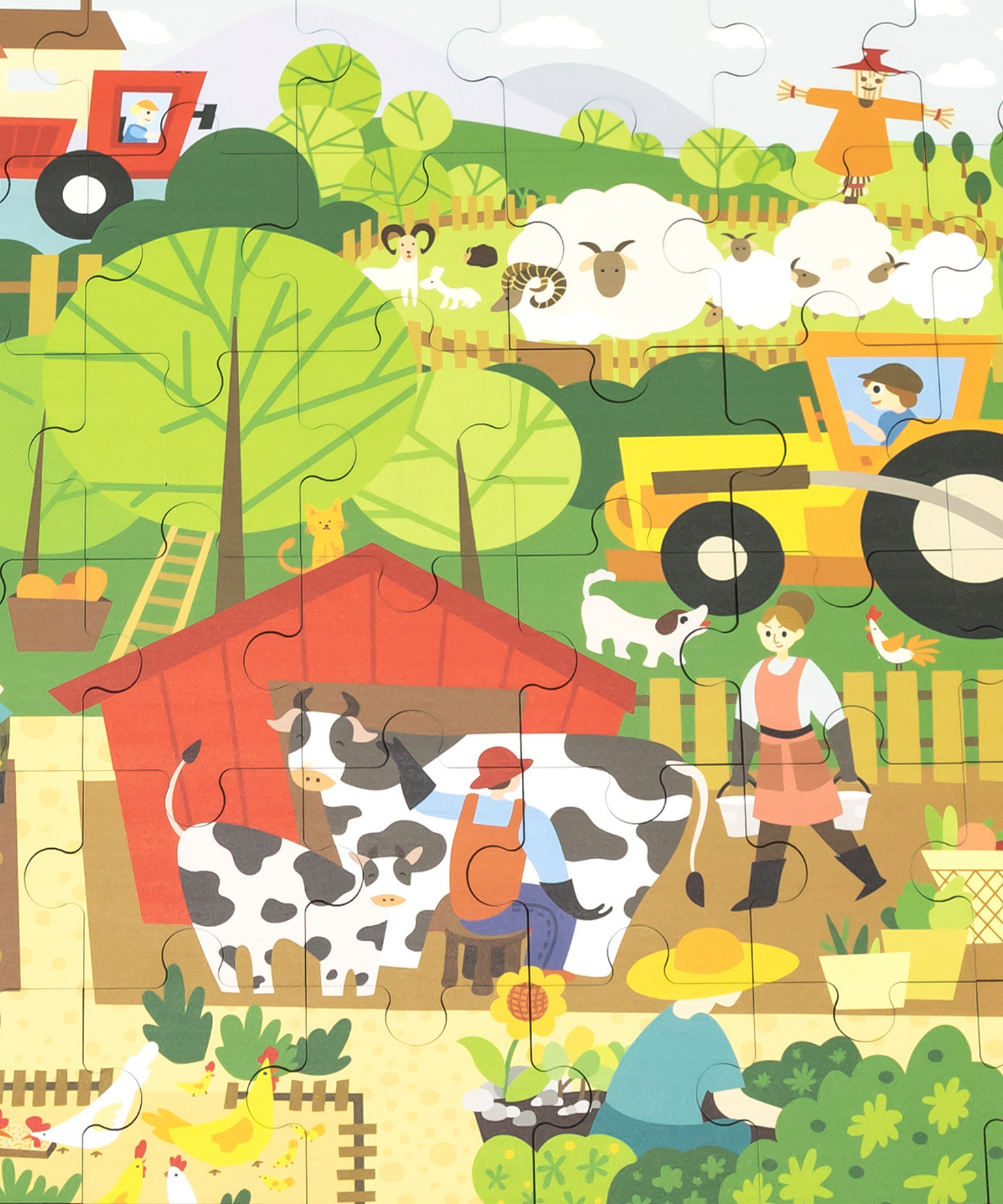 فيجا فارم، لعبة أحجية الصور المقطوعة من 48 قطعة، لعبة مونتيسوري الخشبية، تنمي المهارات الحسية والإدراكية والحركية الدقيقة، لعبة تعليمية للأطفال غير سامة وصديقة للبيئة، مناسبة للأولاد والبنات من سن 3 سنوات فما فوق