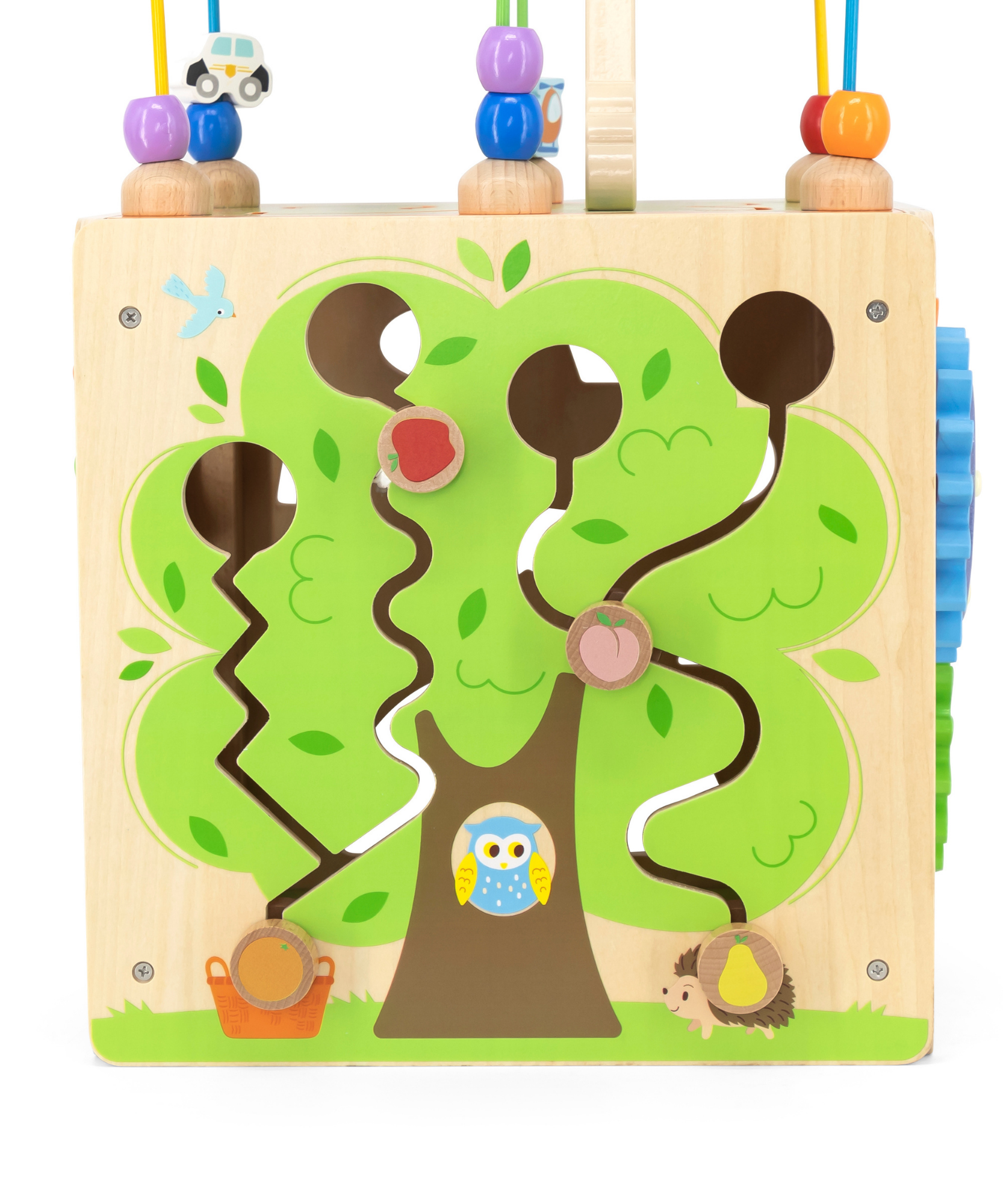 صندوق ألعاب فيجا ٥ في ١، مركز لعب خشبي متعدد الأنشطة من مونتيسوري، يُنمّي المهارات الحركية والمنطق والإبداع، لعبة تعليمية صديقة للبيئة وغير سامة، للأولاد والبنات من عمر ١٨ شهرًا فما فوق