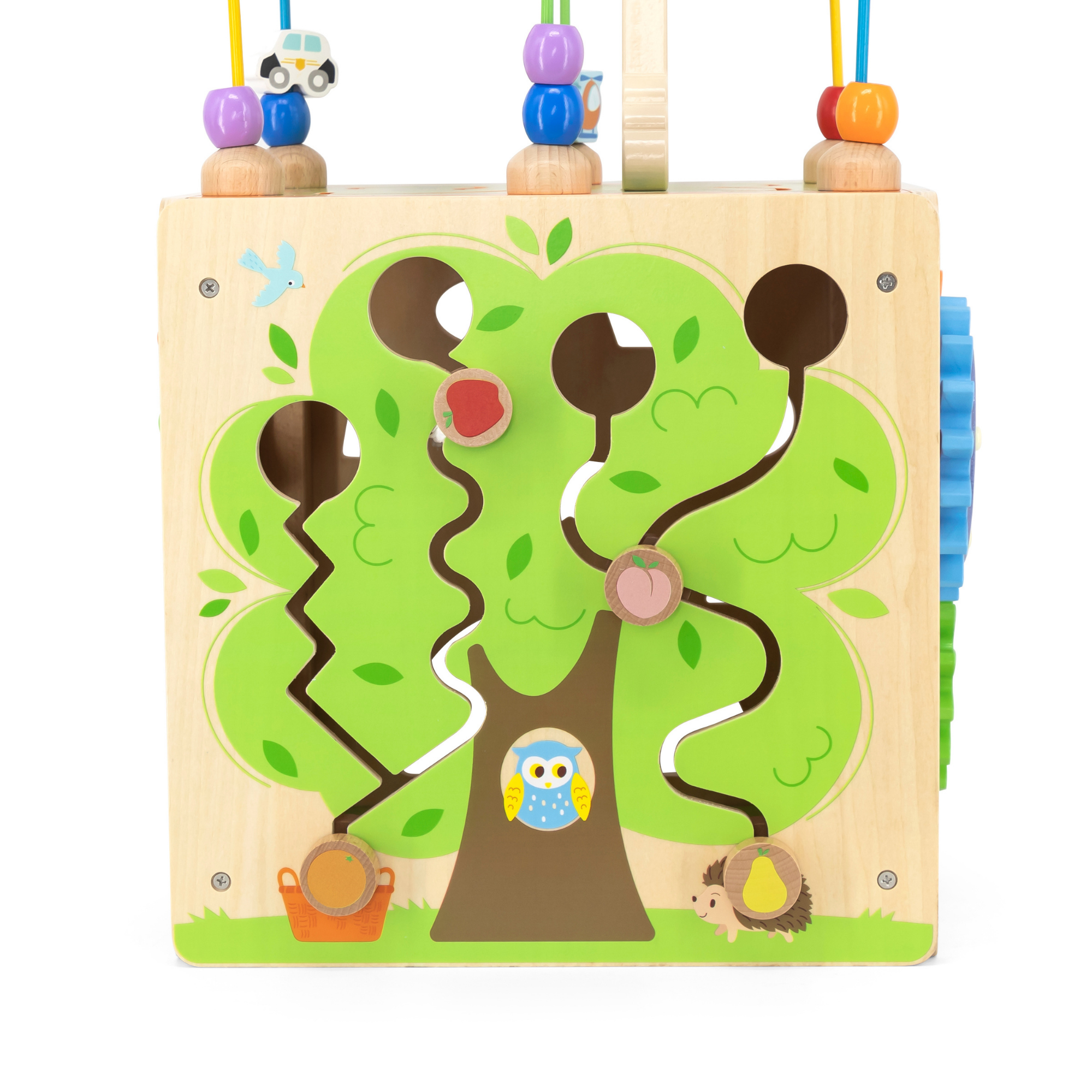 صندوق ألعاب فيجا ٥ في ١، مركز لعب خشبي متعدد الأنشطة من مونتيسوري، يُنمّي المهارات الحركية والمنطق والإبداع، لعبة تعليمية صديقة للبيئة وغير سامة، للأولاد والبنات من عمر ١٨ شهرًا فما فوق