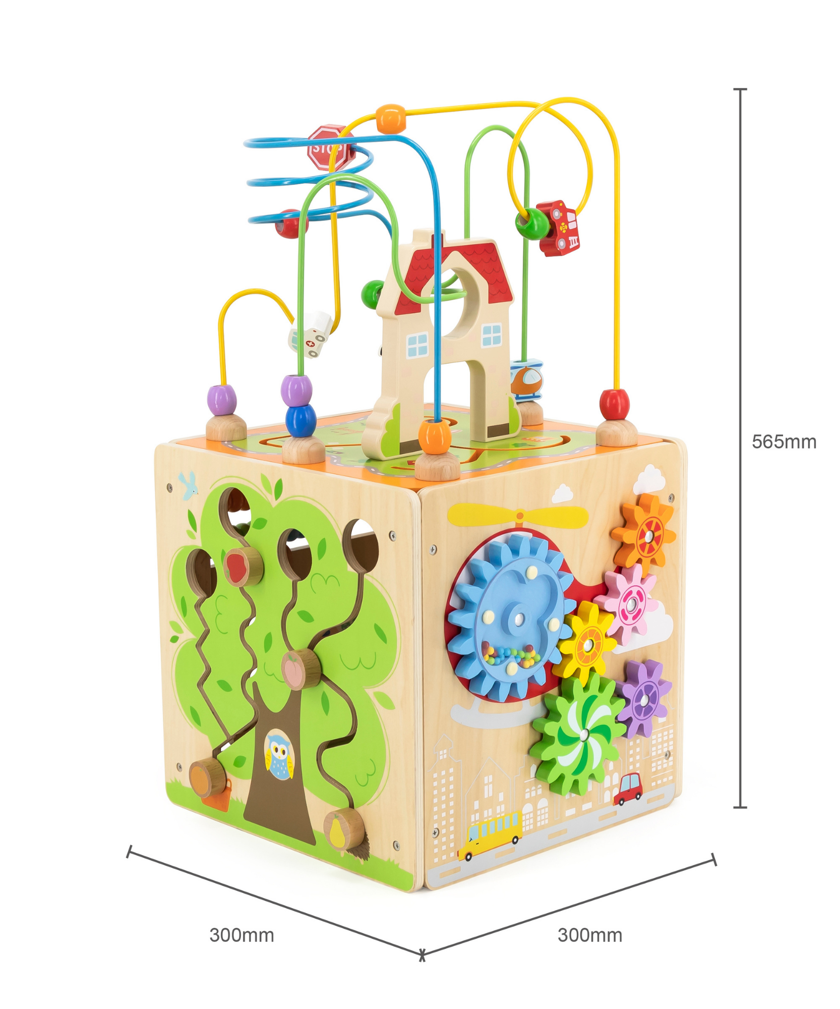 صندوق ألعاب فيجا ٥ في ١، مركز لعب خشبي متعدد الأنشطة من مونتيسوري، يُنمّي المهارات الحركية والمنطق والإبداع، لعبة تعليمية صديقة للبيئة وغير سامة، للأولاد والبنات من عمر ١٨ شهرًا فما فوق