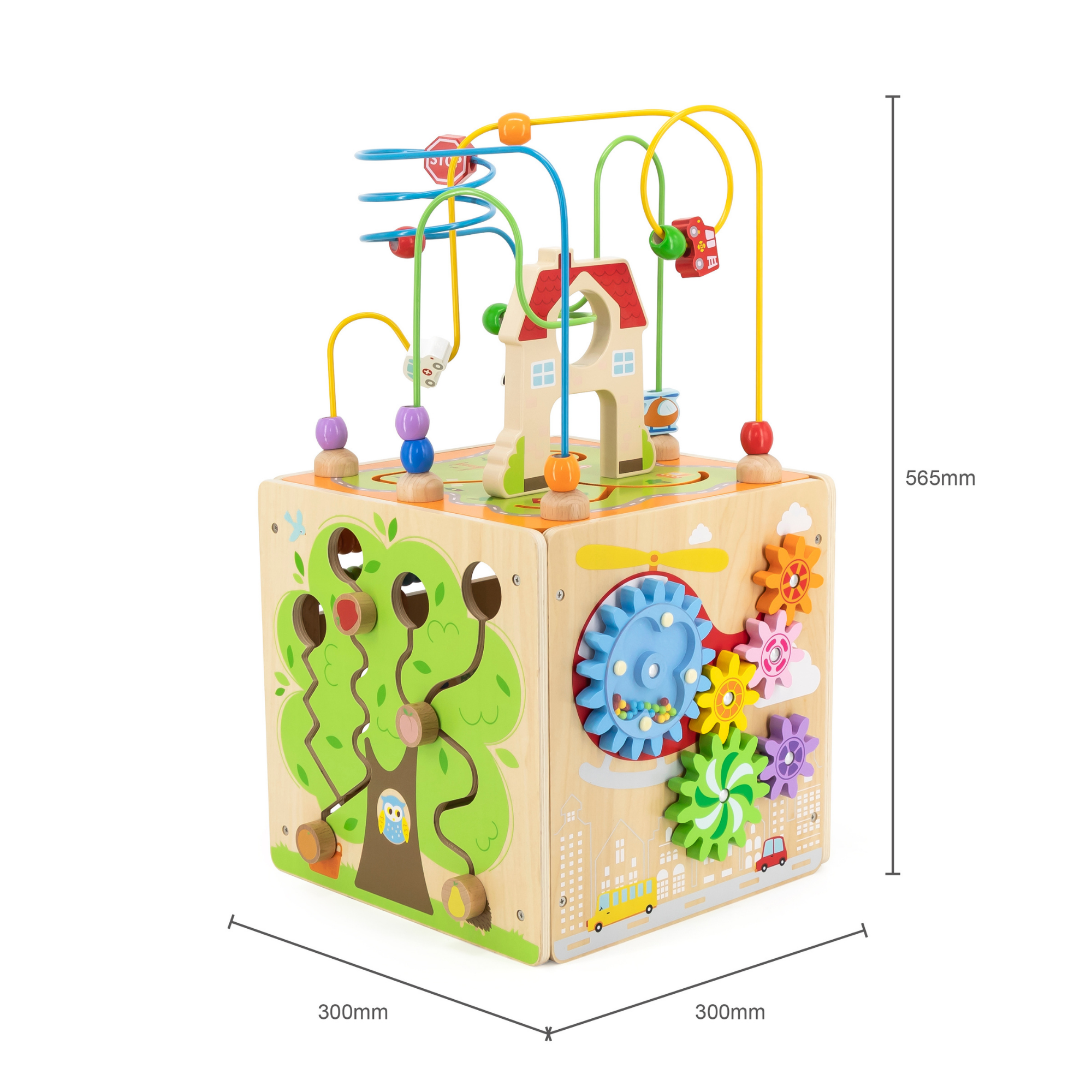 صندوق ألعاب فيجا ٥ في ١، مركز لعب خشبي متعدد الأنشطة من مونتيسوري، يُنمّي المهارات الحركية والمنطق والإبداع، لعبة تعليمية صديقة للبيئة وغير سامة، للأولاد والبنات من عمر ١٨ شهرًا فما فوق