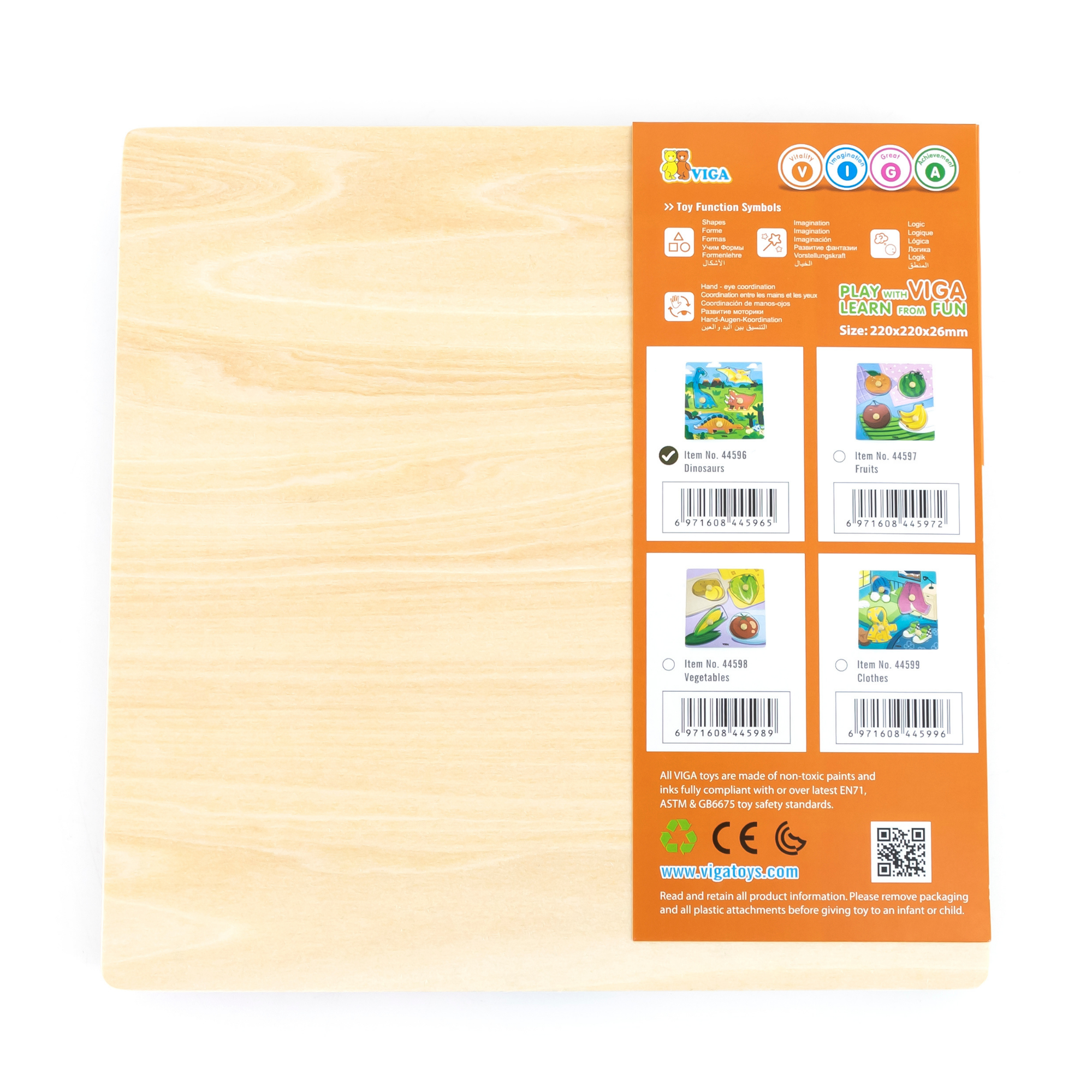 لعبة ديناصورات فيجا، أحجية بمقبض من 4 قطع، لعبة مونتيسوري خشبية، تنمي المهارات الحسية والإدراكية والحركية الدقيقة، لعبة تعليمية للأطفال غير سامة وصديقة للبيئة، مناسبة للأولاد والبنات من سن 12 شهرًا فما فوق