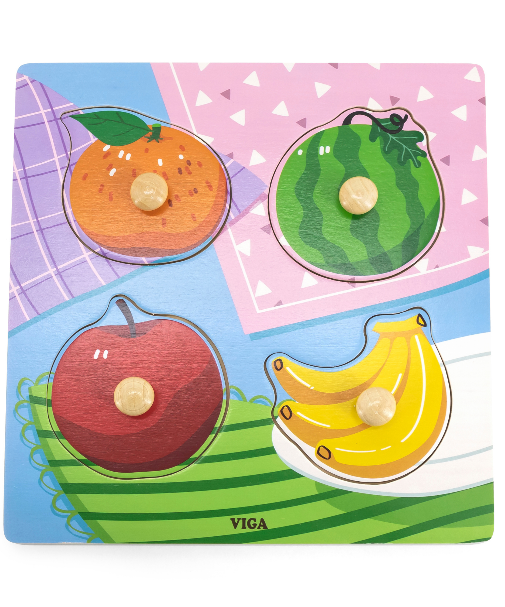 لعبة أحجية فيجا فروتس، مكونة من 4 قطع، مصنوعة من خشب مونتيسوري، تُنمّي المهارات الحسية والإدراكية والحركية الدقيقة، وهي لعبة تعليمية للأطفال غير سامة وصديقة للبيئة، مناسبة للأولاد والبنات من عمر 12 شهرًا فما فوق.