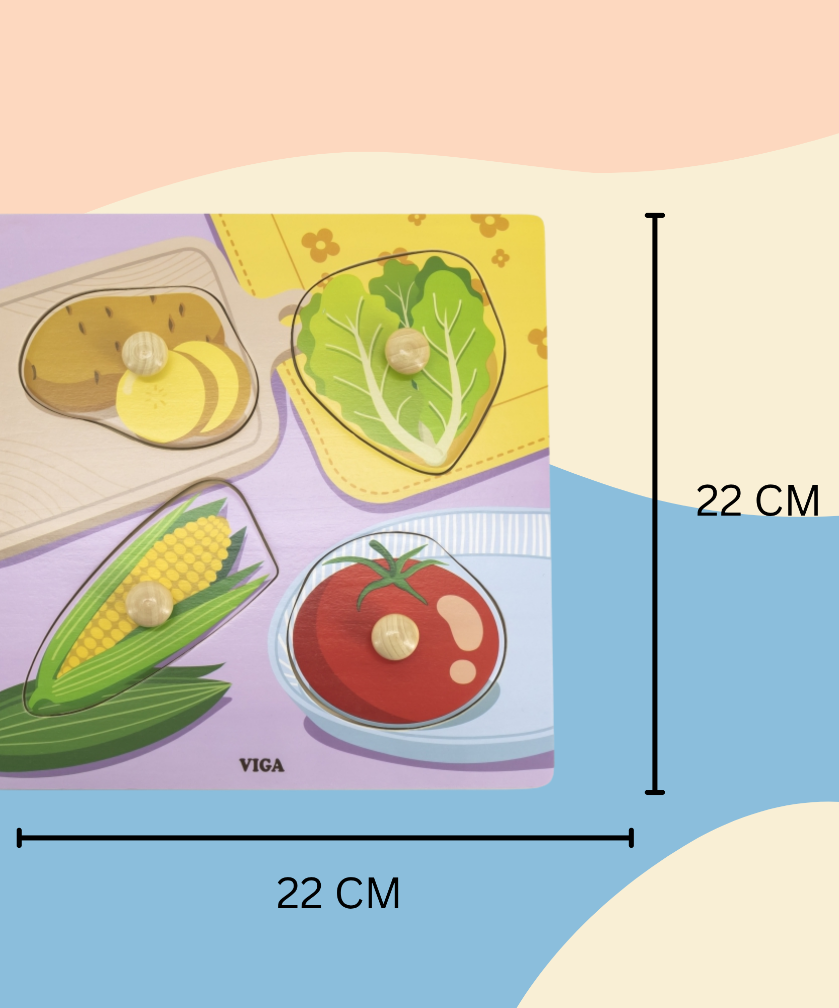 لعبة أحجية فيجا فيجيلز، مكونة من 4 قطع بمقبض، لعبة مونتيسوري خشبية، تنمي المهارات الحسية والإدراكية والحركية الدقيقة، لعبة تعليمية للأطفال غير سامة وصديقة للبيئة، مناسبة للأولاد والبنات من سن 12 شهرًا فما فوق