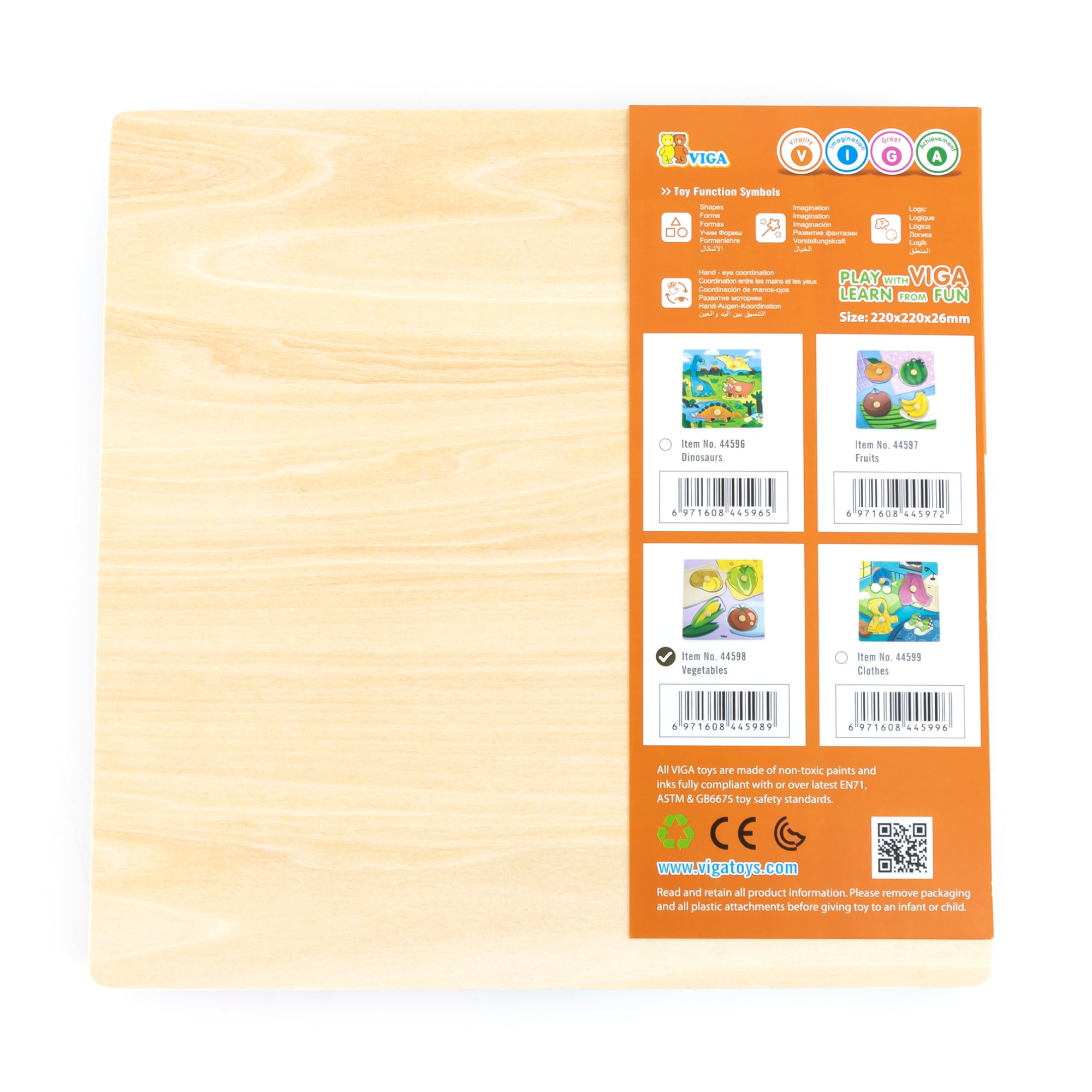 لعبة أحجية فيجا فيجيلز، مكونة من 4 قطع بمقبض، لعبة مونتيسوري خشبية، تنمي المهارات الحسية والإدراكية والحركية الدقيقة، لعبة تعليمية للأطفال غير سامة وصديقة للبيئة، مناسبة للأولاد والبنات من سن 12 شهرًا فما فوق