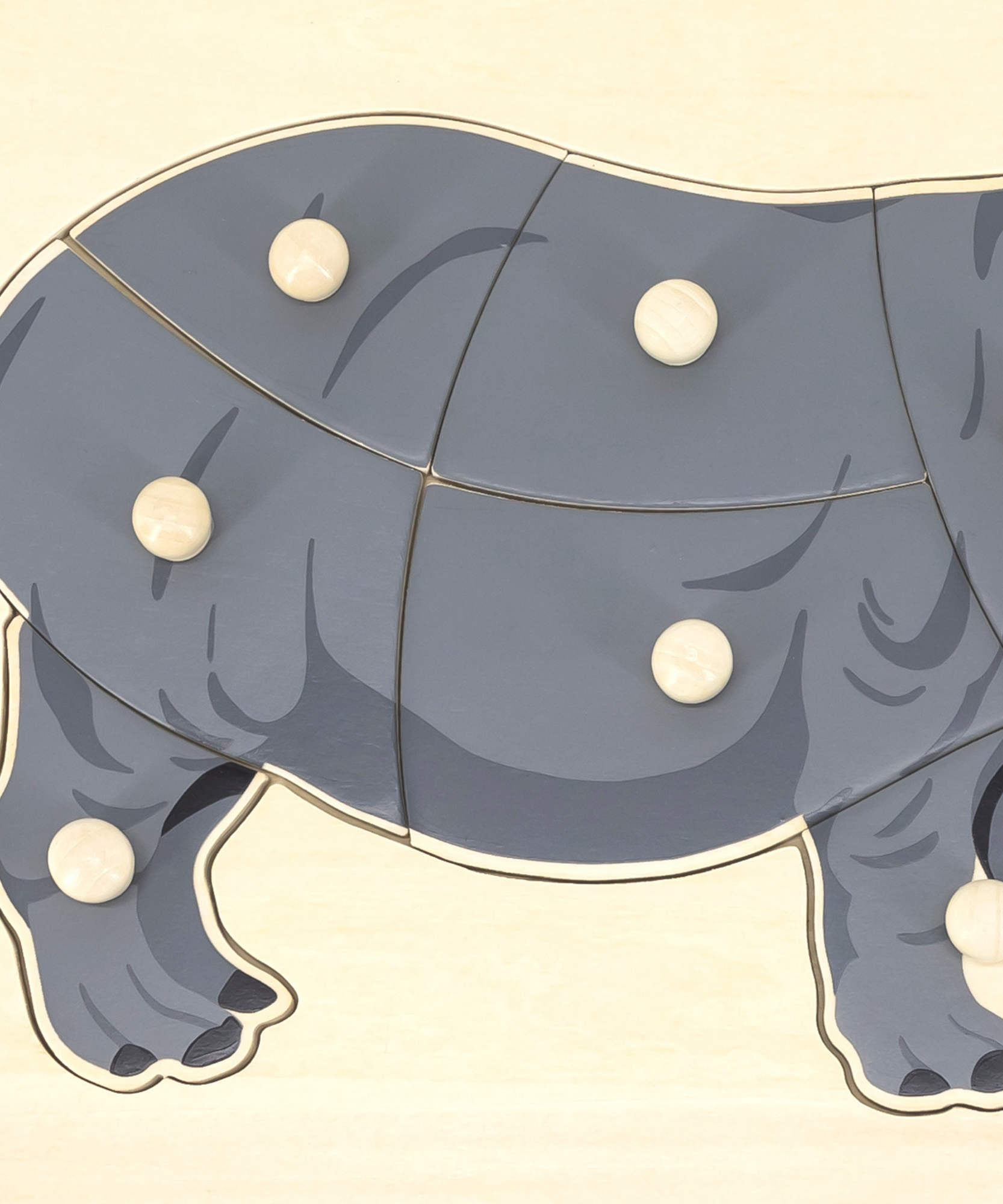 فيجا هيبو، حيوانات برية، أحجية بمقبض من 8 قطع، لعبة مونتيسوري الخشبية، تنمي المهارات الحسية والإدراكية والحركية الدقيقة، لعبة تعليمية للأطفال غير سامة وصديقة للبيئة، مناسبة للأطفال من سن 18 شهرًا فما فوق