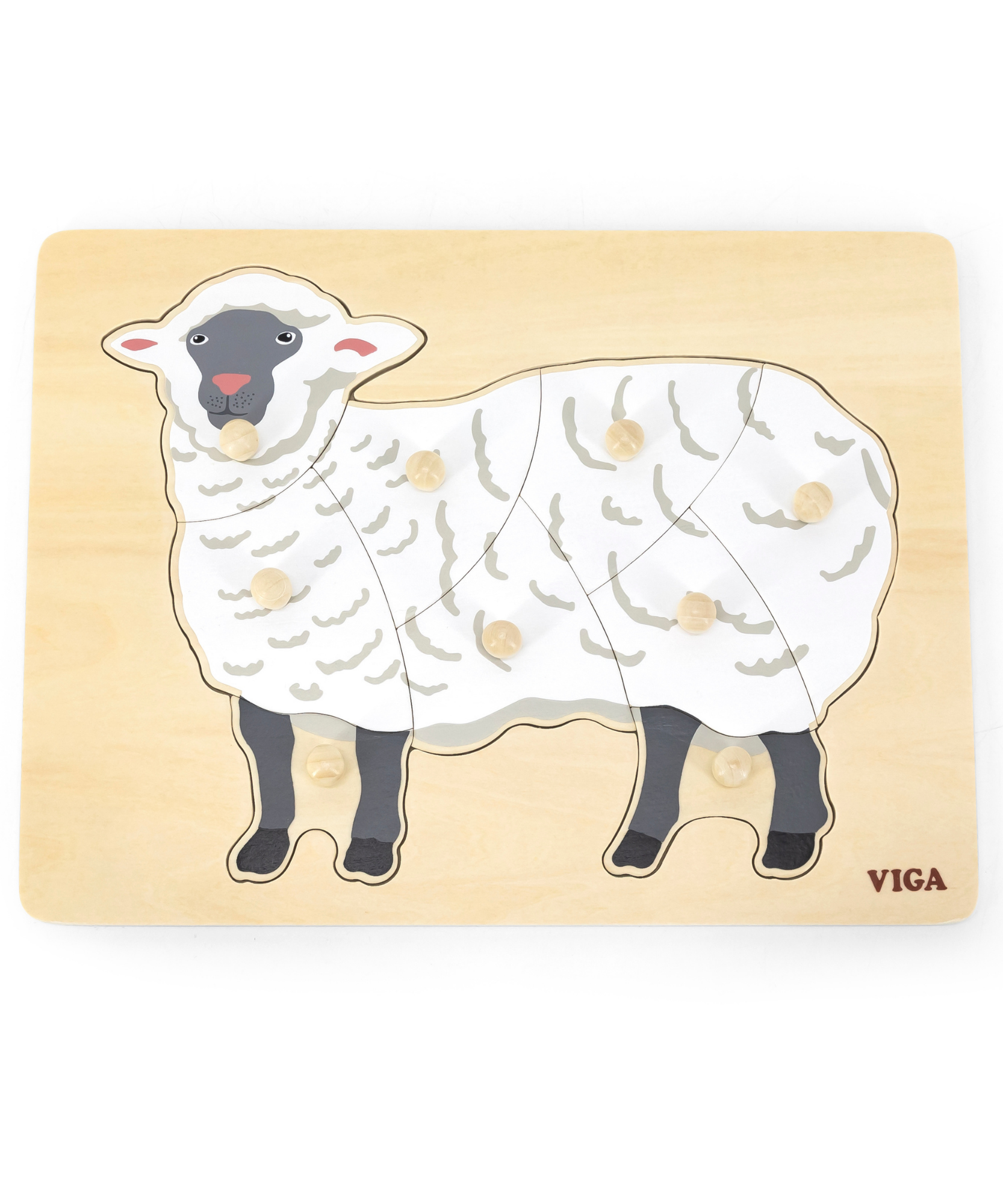 لعبة أحجية فيجا شيب، حيوانات المزرعة، مكونة من 9 قطع، لعبة مونتيسوري الخشبية، تُنمّي المهارات الحسية والإدراكية والحركية الدقيقة، لعبة تعليمية للأطفال غير سامة وصديقة للبيئة، مناسبة للأطفال من سن 18 شهرًا فما فوق