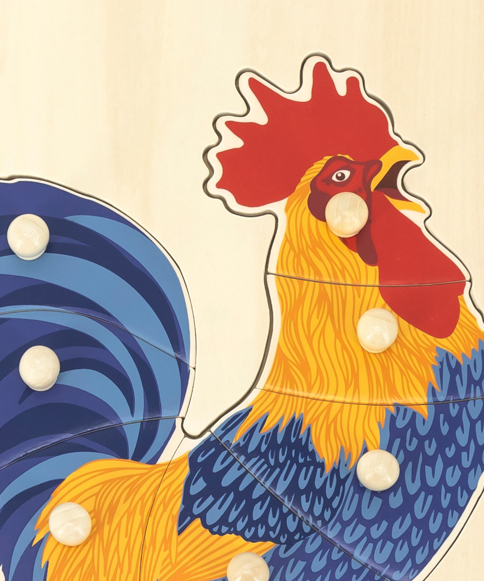 لعبة فيجا روستر، حيوانات المزرعة، أحجية بمقبض من 8 قطع، لعبة مونتيسوري الخشبية، تُنمّي المهارات الحسية والإدراكية والحركية الدقيقة، لعبة تعليمية للأطفال غير سامة وصديقة للبيئة، مناسبة للأطفال من سن 18 شهرًا فما فوق