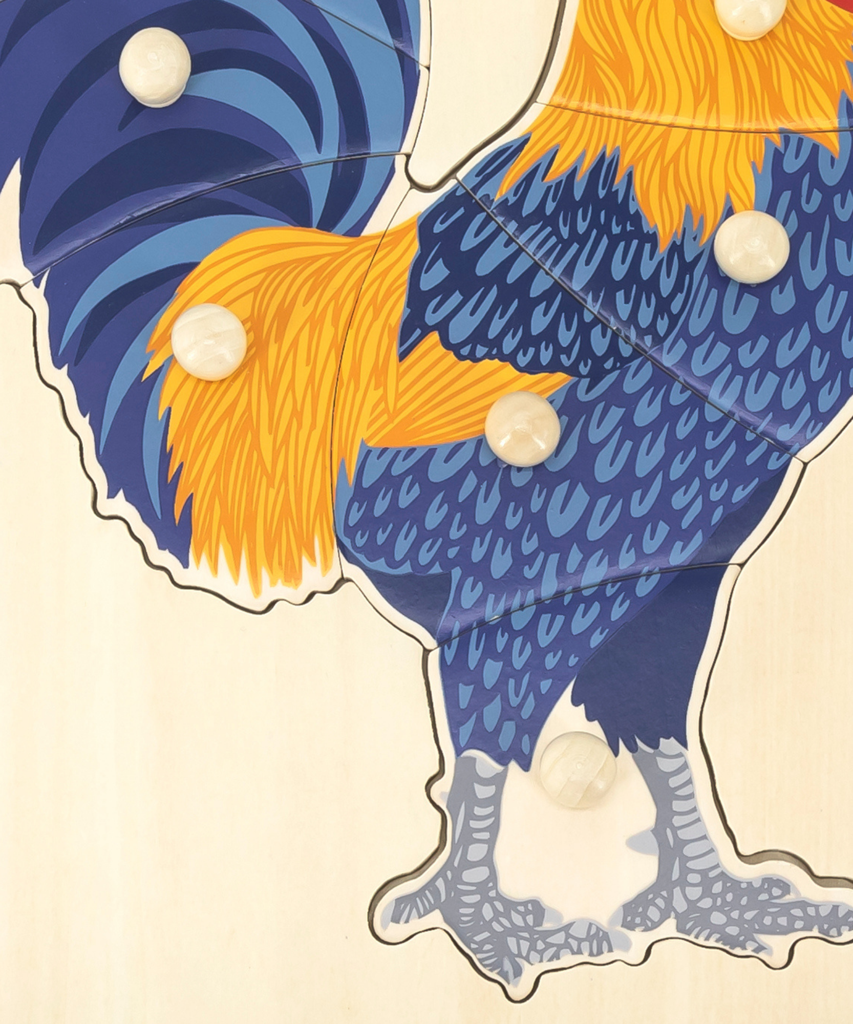 لعبة فيجا روستر، حيوانات المزرعة، أحجية بمقبض من 8 قطع، لعبة مونتيسوري الخشبية، تُنمّي المهارات الحسية والإدراكية والحركية الدقيقة، لعبة تعليمية للأطفال غير سامة وصديقة للبيئة، مناسبة للأطفال من سن 18 شهرًا فما فوق