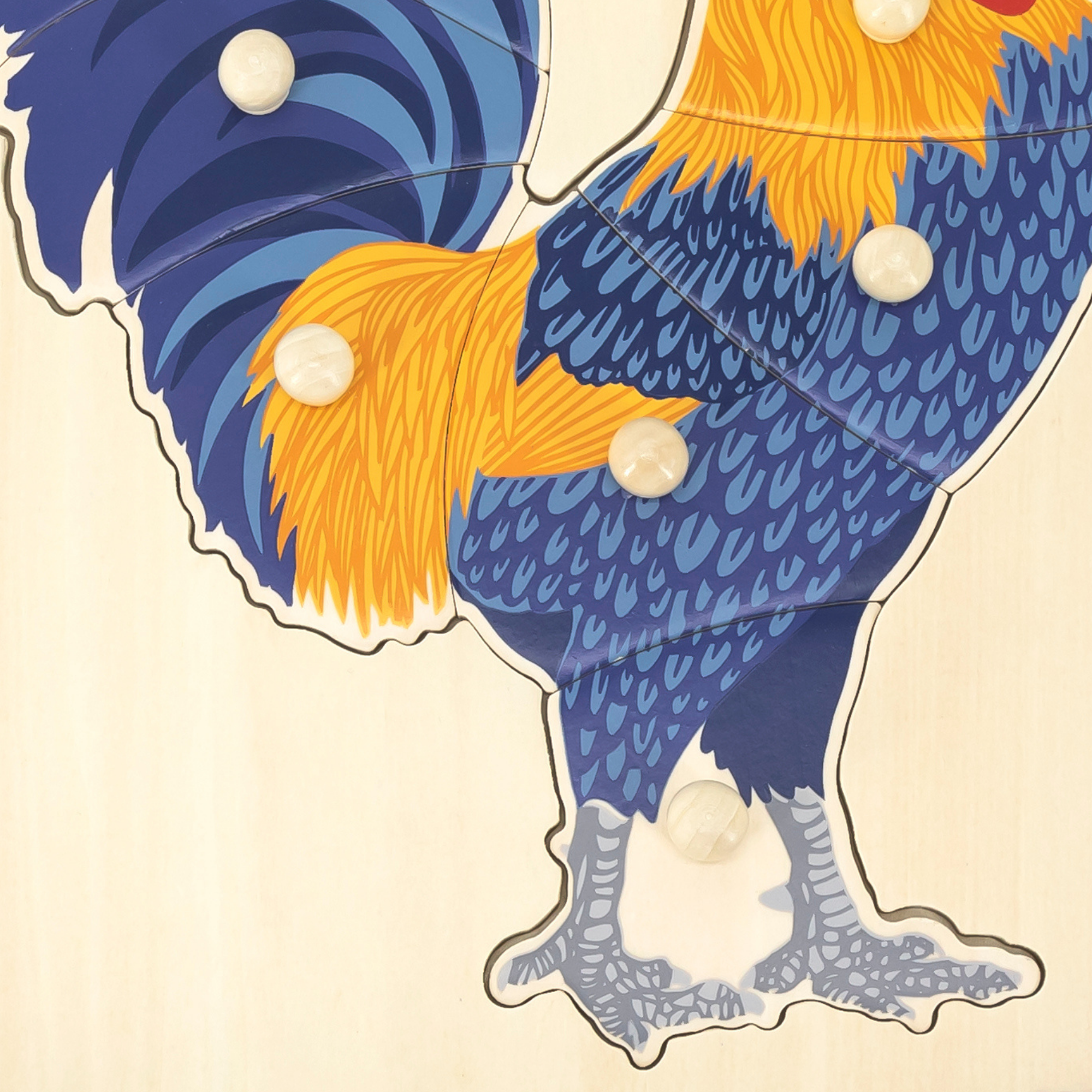 لعبة فيجا روستر، حيوانات المزرعة، أحجية بمقبض من 8 قطع، لعبة مونتيسوري الخشبية، تُنمّي المهارات الحسية والإدراكية والحركية الدقيقة، لعبة تعليمية للأطفال غير سامة وصديقة للبيئة، مناسبة للأطفال من سن 18 شهرًا فما فوق