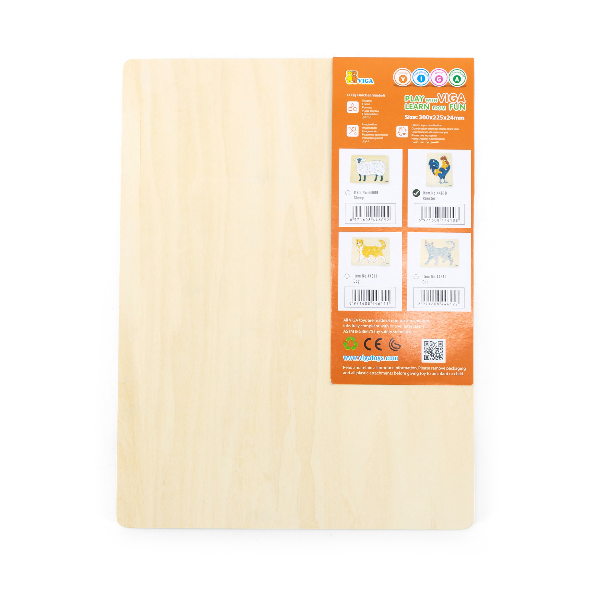 لعبة فيجا روستر، حيوانات المزرعة، أحجية بمقبض من 8 قطع، لعبة مونتيسوري الخشبية، تُنمّي المهارات الحسية والإدراكية والحركية الدقيقة، لعبة تعليمية للأطفال غير سامة وصديقة للبيئة، مناسبة للأطفال من سن 18 شهرًا فما فوق