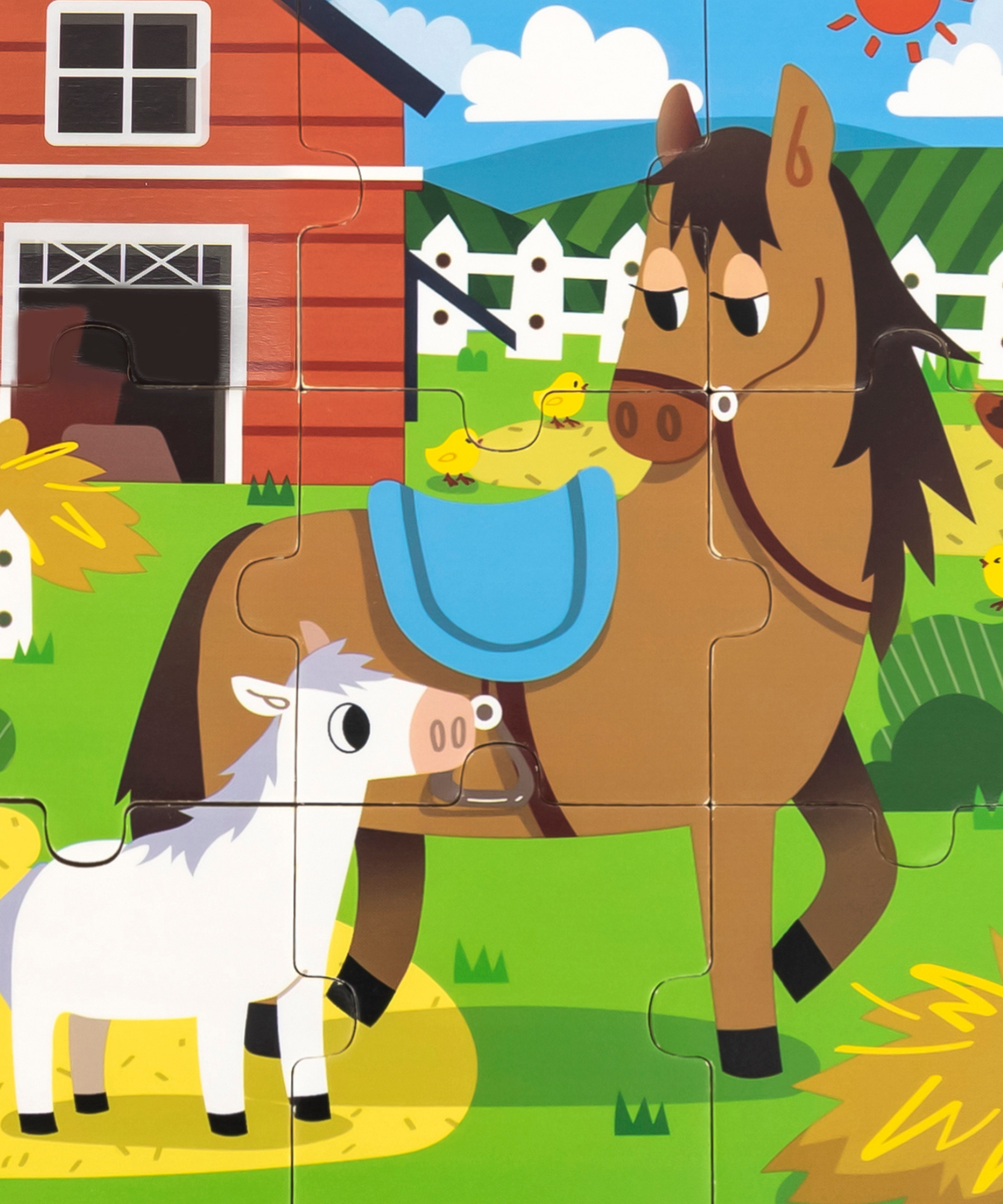 حصان ومهر فيجا، أحجية الصور المقطوعة من 9 قطع، لعبة مونتيسوري الخشبية، تنمي المهارات الحسية والإدراكية والحركية الدقيقة، لعبة تعليمية للأطفال غير سامة وصديقة للبيئة، مناسبة للأطفال من سن 18 شهرًا فما فوق