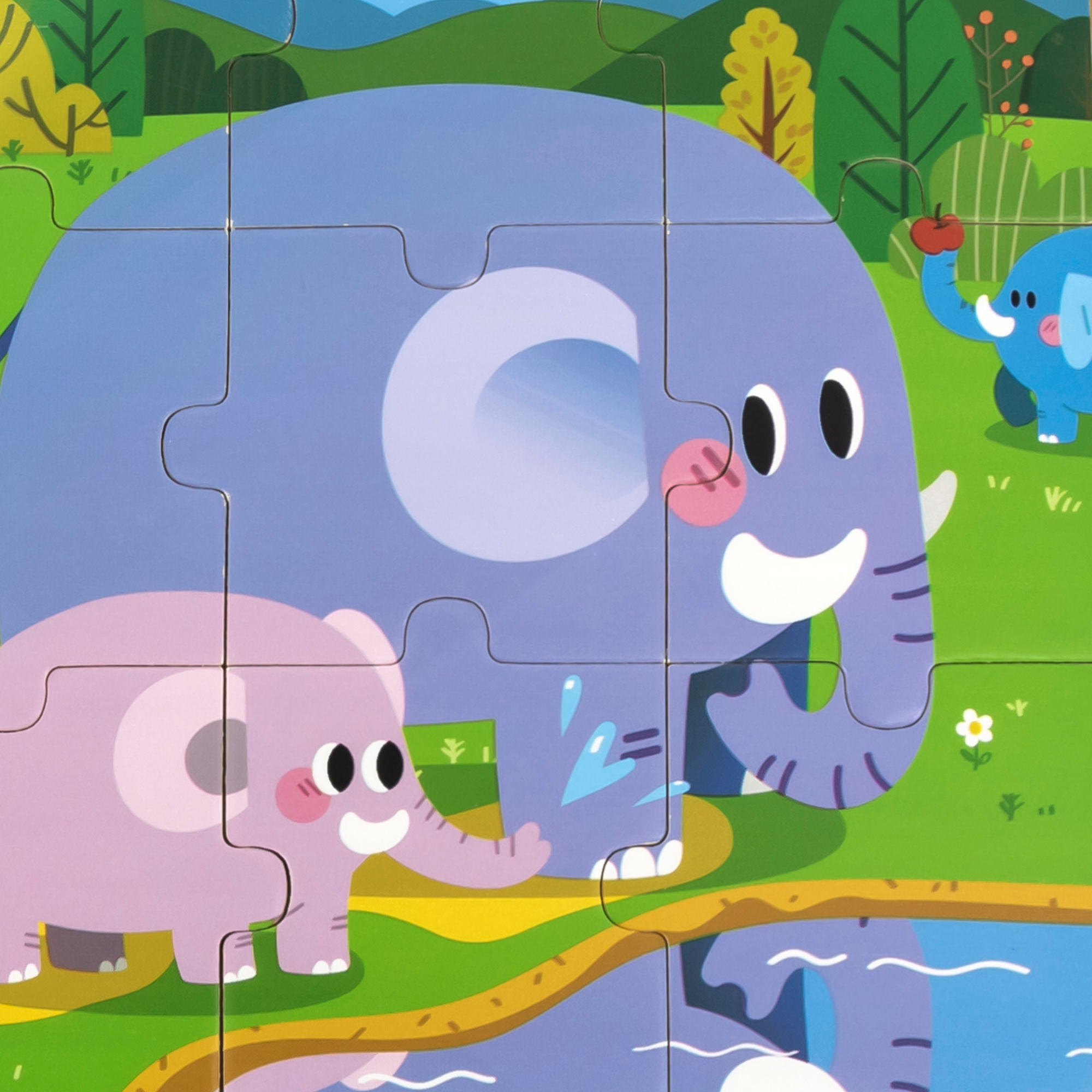 فيل فيجا، أحجية الصور المقطوعة من 9 قطع، لعبة مونتيسوري الخشبية، تنمي المهارات الحسية والإدراكية والحركية الدقيقة، لعبة تعليمية للأطفال غير سامة وصديقة للبيئة، مناسبة للأولاد والبنات من سن 18 شهرًا فما فوق