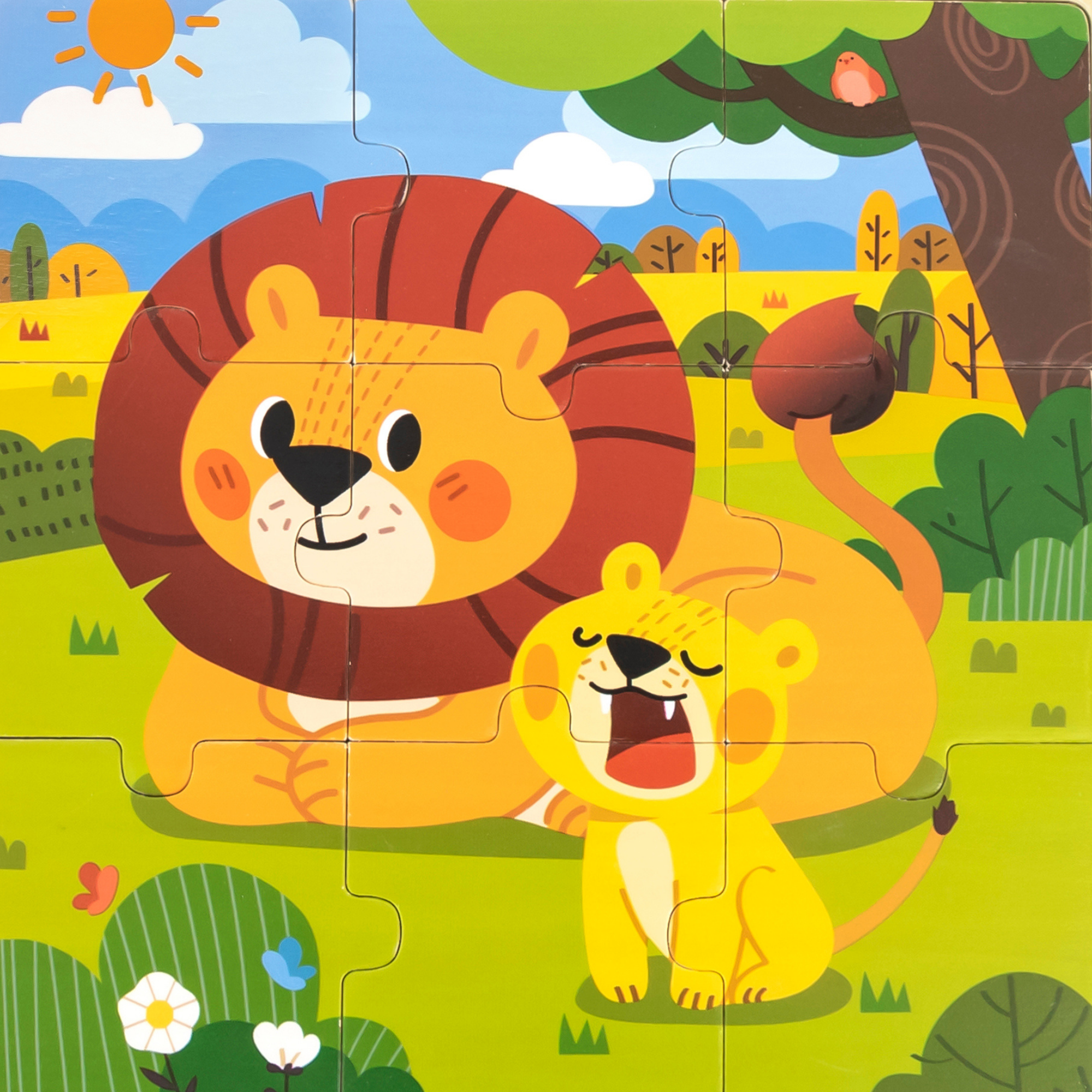 لعبة أحجية الصور المقطوعة فيجا ليون، 9 قطع، لعبة مونتيسوري الخشبية، تنمي المهارات الحسية والإدراكية والحركية الدقيقة، لعبة تعليمية للأطفال غير سامة وصديقة للبيئة، مناسبة للأولاد والبنات من سن 18 شهرًا فما فوق