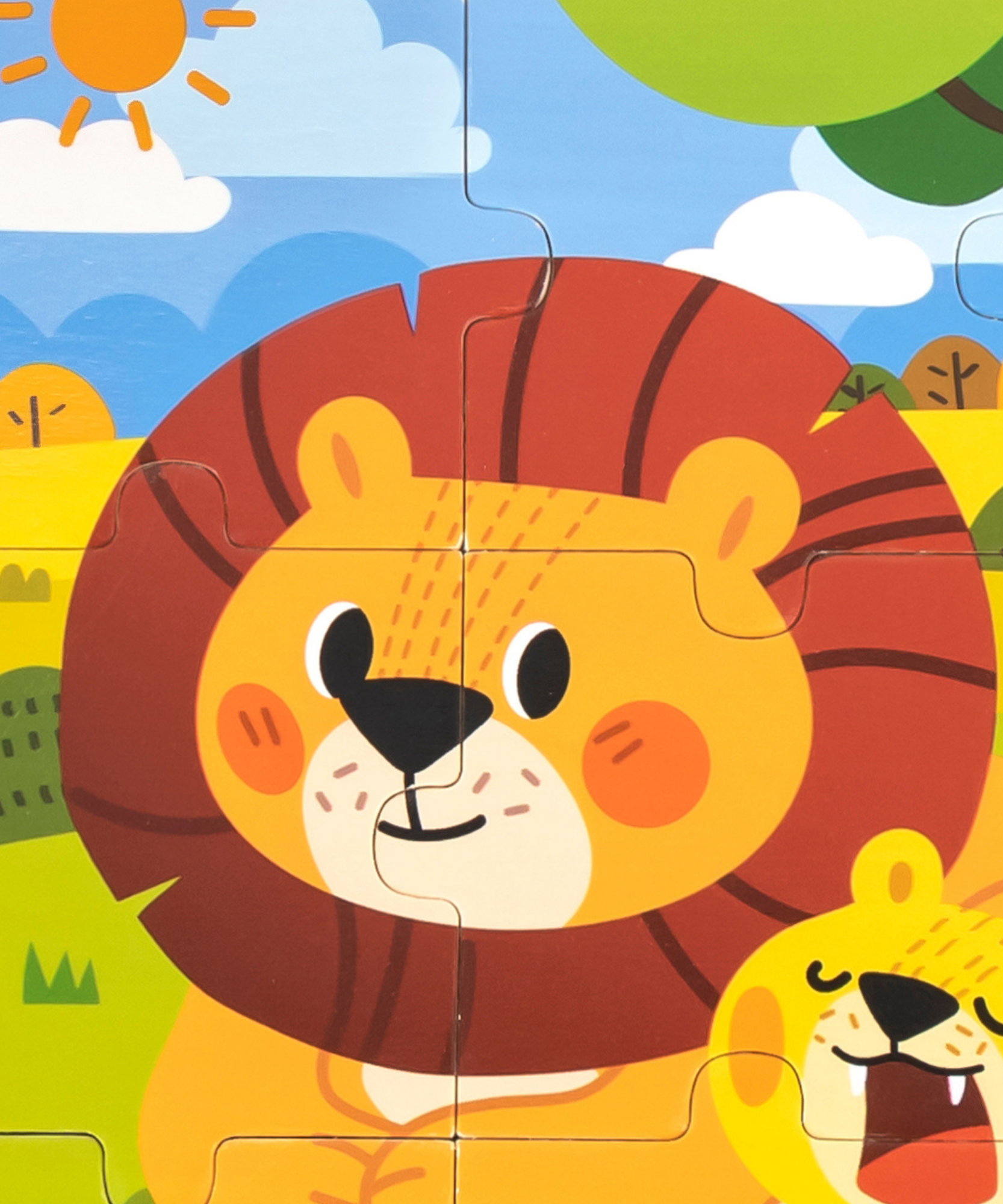 لعبة أحجية الصور المقطوعة فيجا ليون، 9 قطع، لعبة مونتيسوري الخشبية، تنمي المهارات الحسية والإدراكية والحركية الدقيقة، لعبة تعليمية للأطفال غير سامة وصديقة للبيئة، مناسبة للأولاد والبنات من سن 18 شهرًا فما فوق