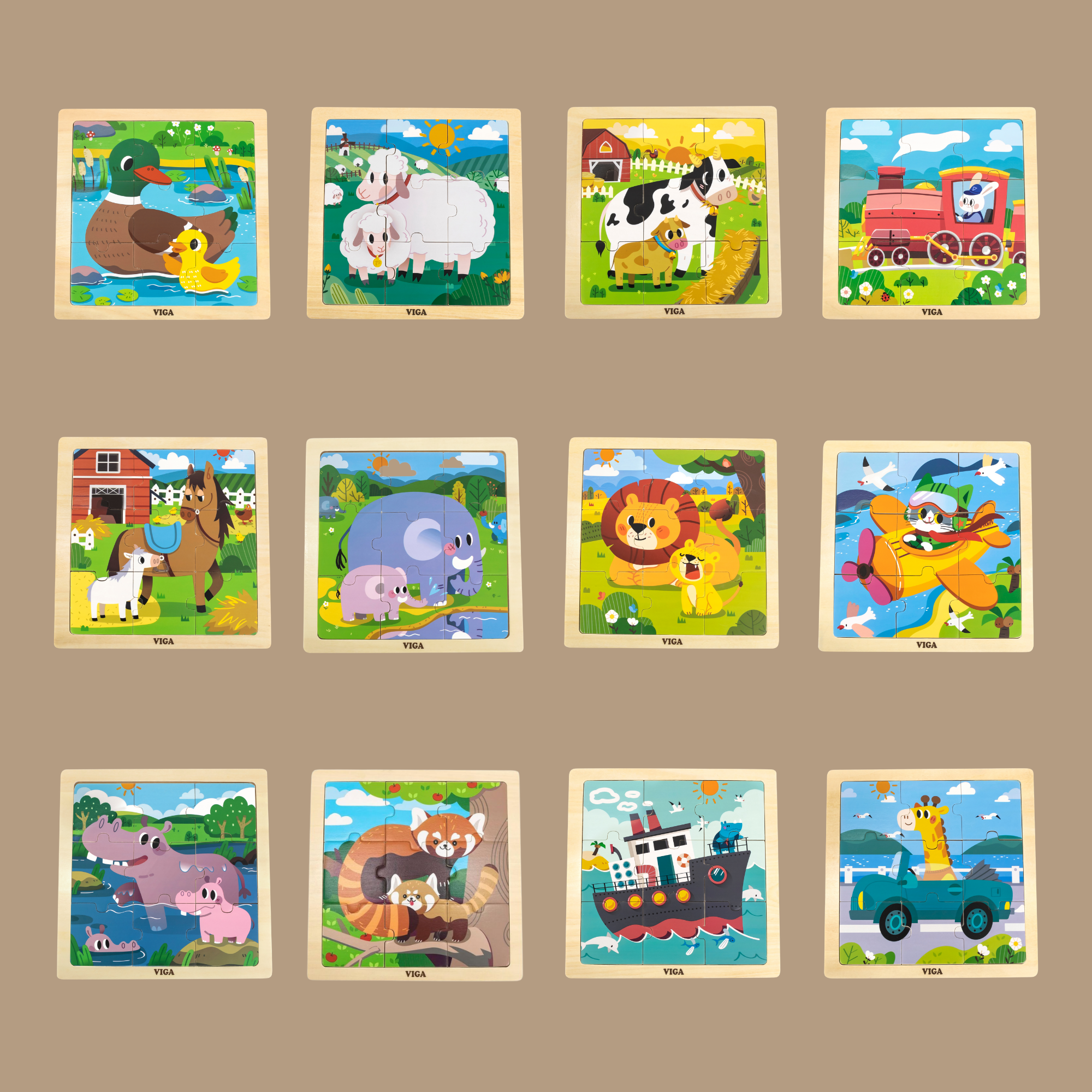 لعبة أحجية الصور المقطوعة "وحيد القرن على متن سفينة" من فيجا، مكونة من 9 قطع، لعبة خشبية من مونتيسوري، تُنمّي المهارات الحسية والإدراكية والحركية الدقيقة، لعبة تعليمية للأطفال غير سامة وصديقة للبيئة، مناسبة للأطفال من سن 18 شهرًا فما فوق