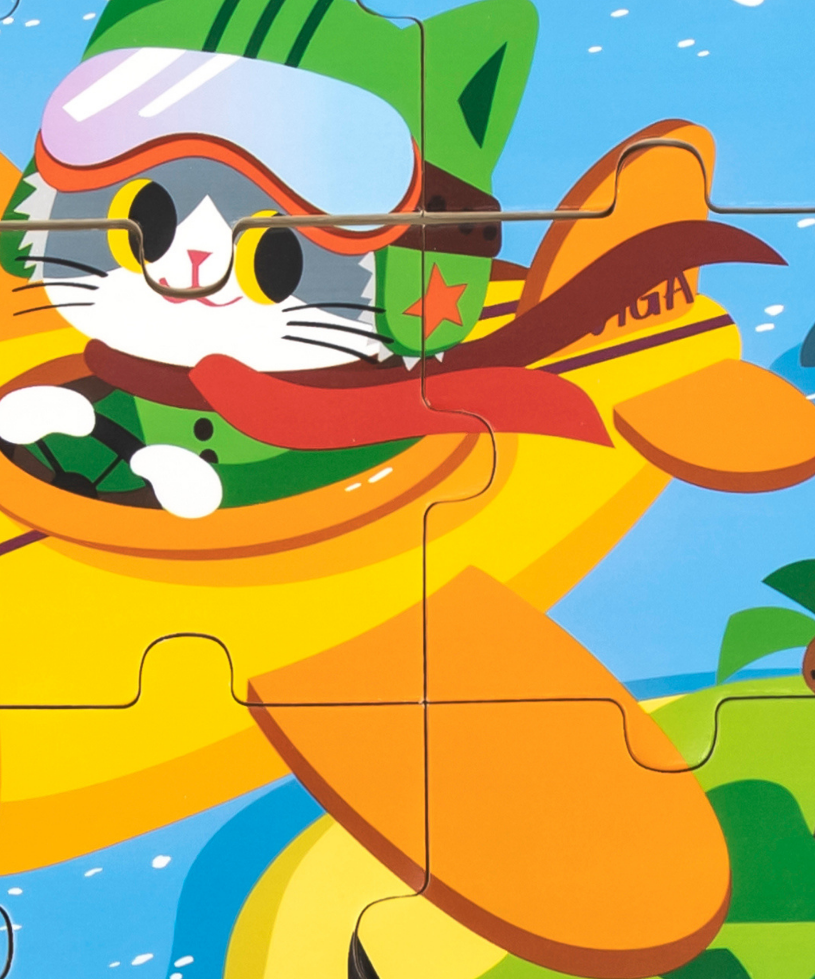 لعبة أحجية الصور المقطوعة "قطة على متن طائرة" من فيجا، مكونة من 9 قطع، لعبة مونتيسوري خشبية، تُنمّي المهارات الحسية والإدراكية والحركية الدقيقة، لعبة تعليمية للأطفال غير سامة وصديقة للبيئة، مناسبة للأطفال من سن 18 شهرًا فما فوق