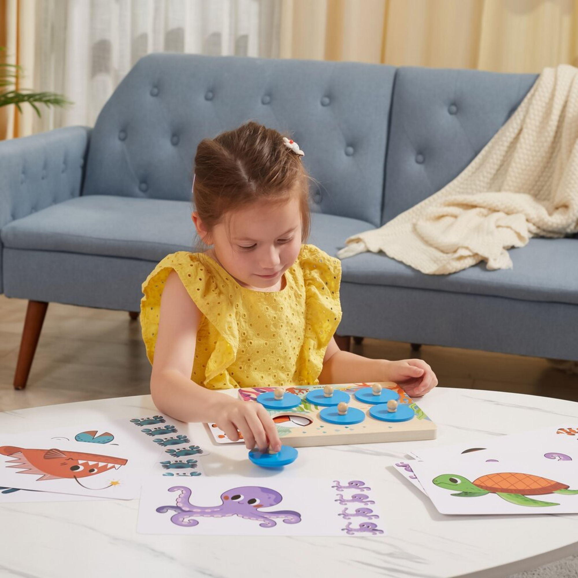 أسرار البحر فيجا، لغز ميكس آند ماتش، 10 قطع بمقبض، لعبة مونتيسوري الخشبية، تنمي المهارات الحسية والإدراكية والحركية الدقيقة، لعبة تعليمية للأطفال غير سامة وصديقة للبيئة، مناسبة للأطفال من سن 3 سنوات فما فوق